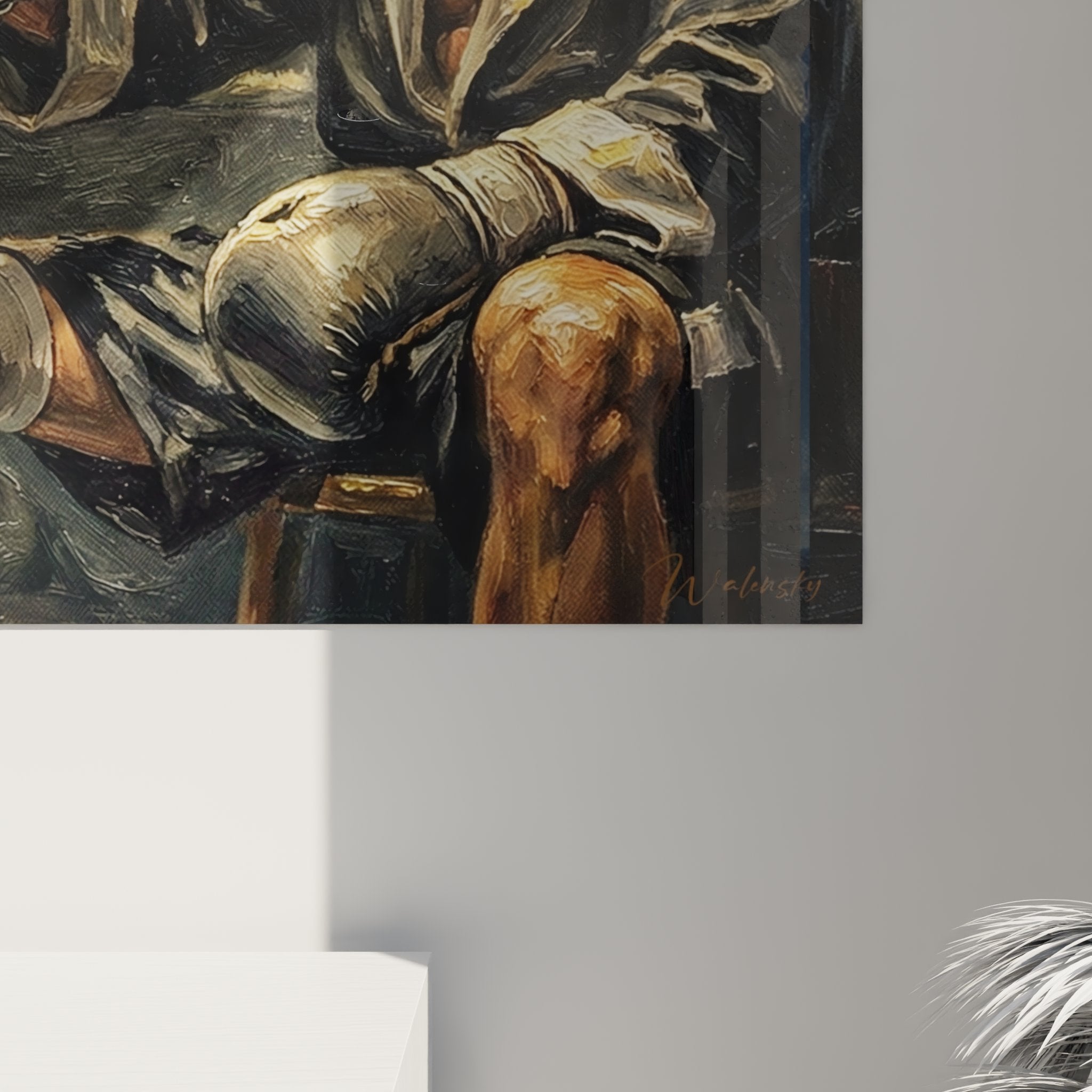 Vue ensemble tableau artisan travailleur decoration interieure art mural edition paralympique