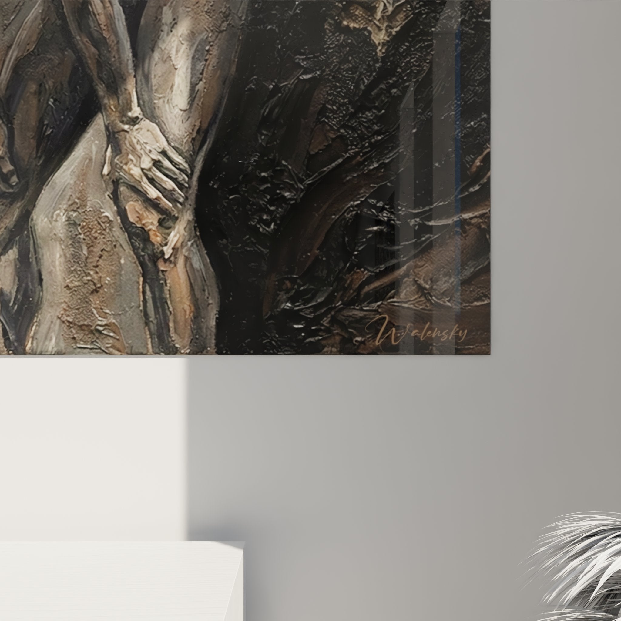 Overview human figure runner wall art, sports mural artwork, contemporary painting running