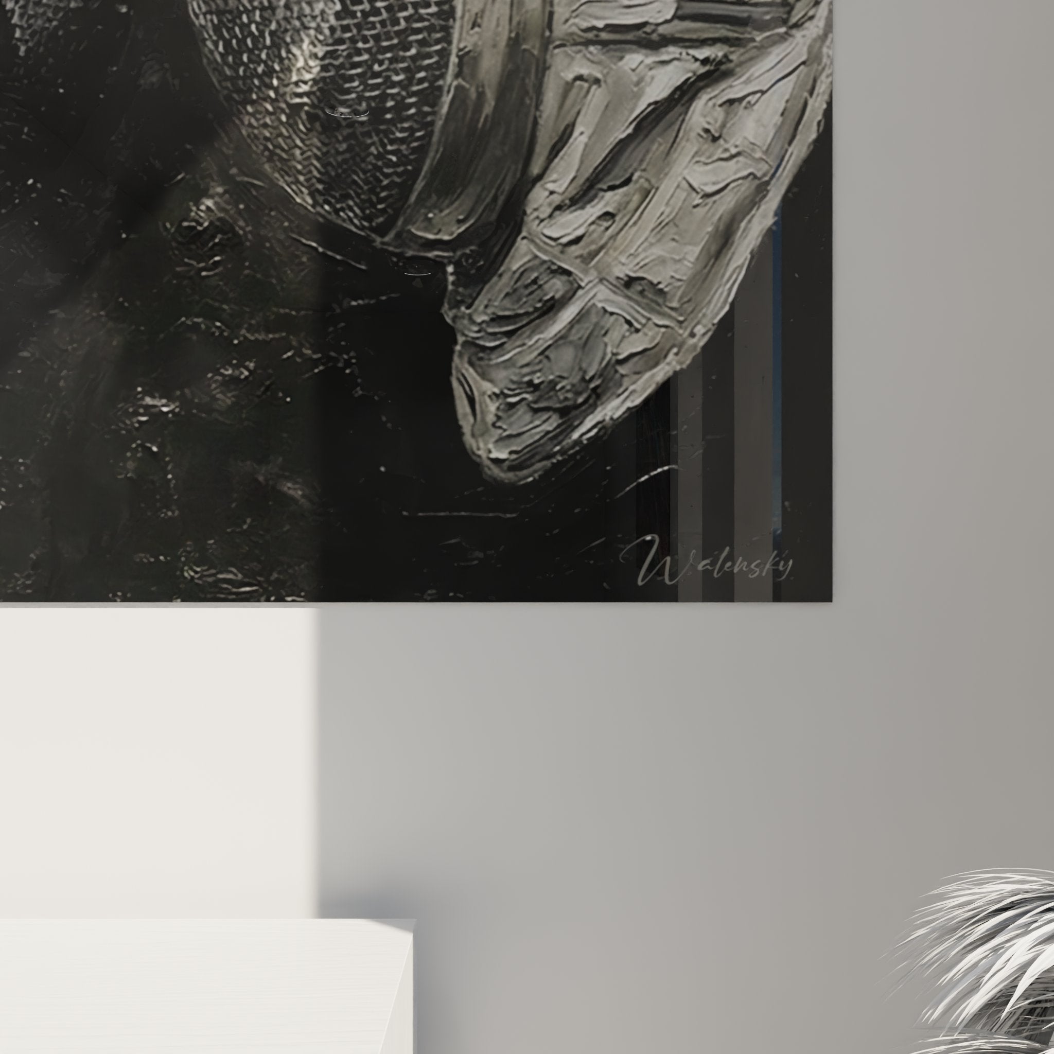 Vista d'insieme quadro maschere scherma arte murale decorazione interiore sport nobile
