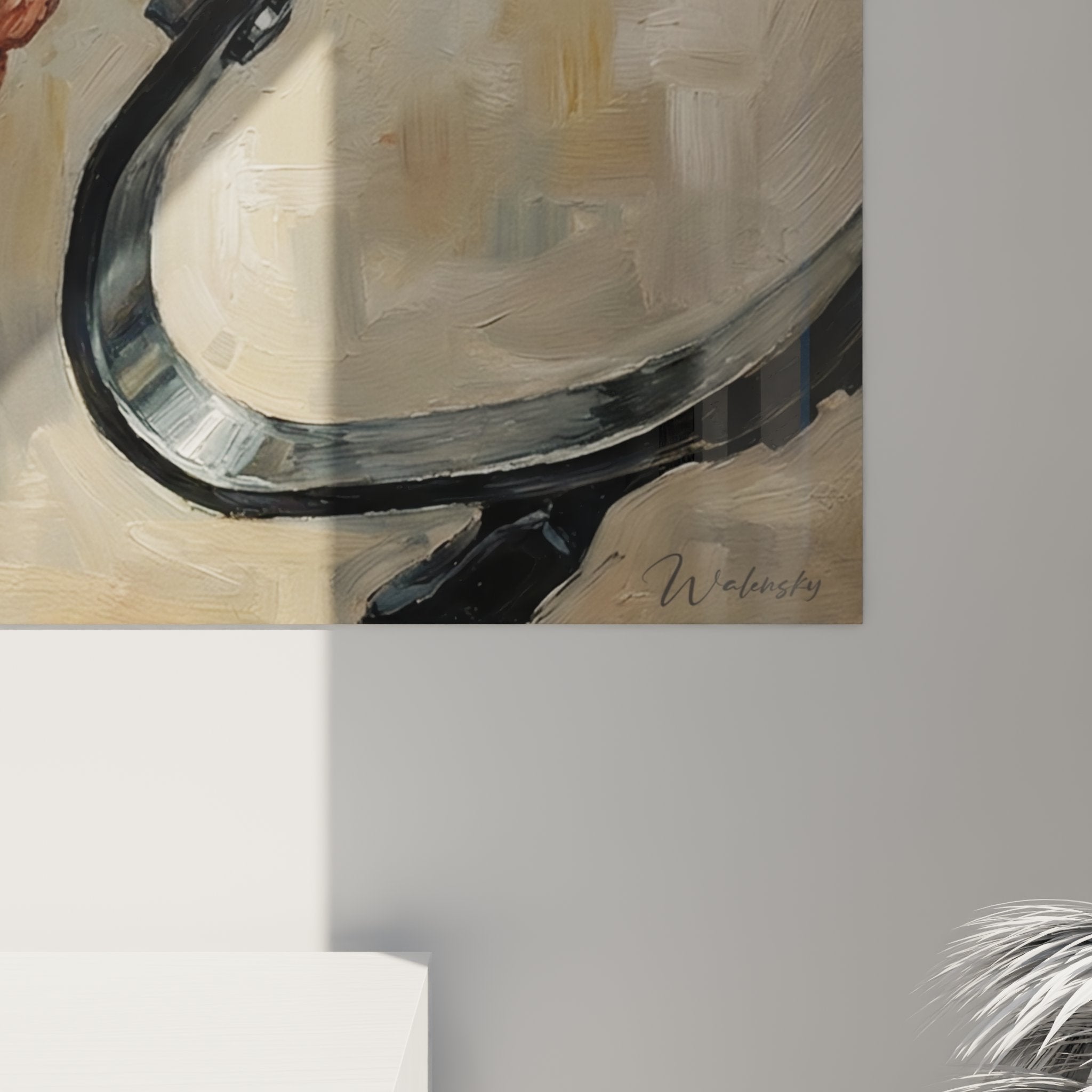 Vue ensemble tableau mural prothese, art contemporain theme paralympique decoration interieur