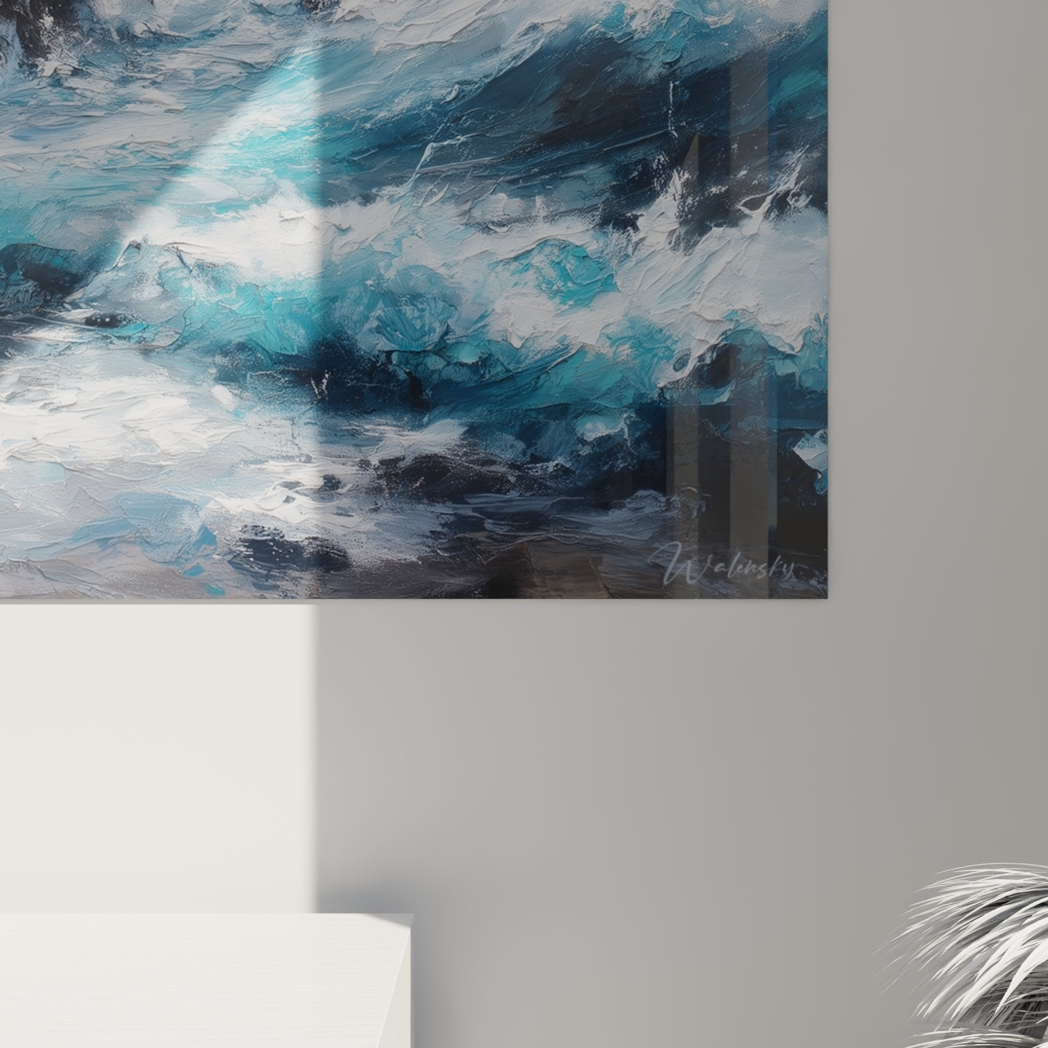 Vista panoramica tela arco marino scogliere normandia decorazione interna paesaggio costiero tempesta