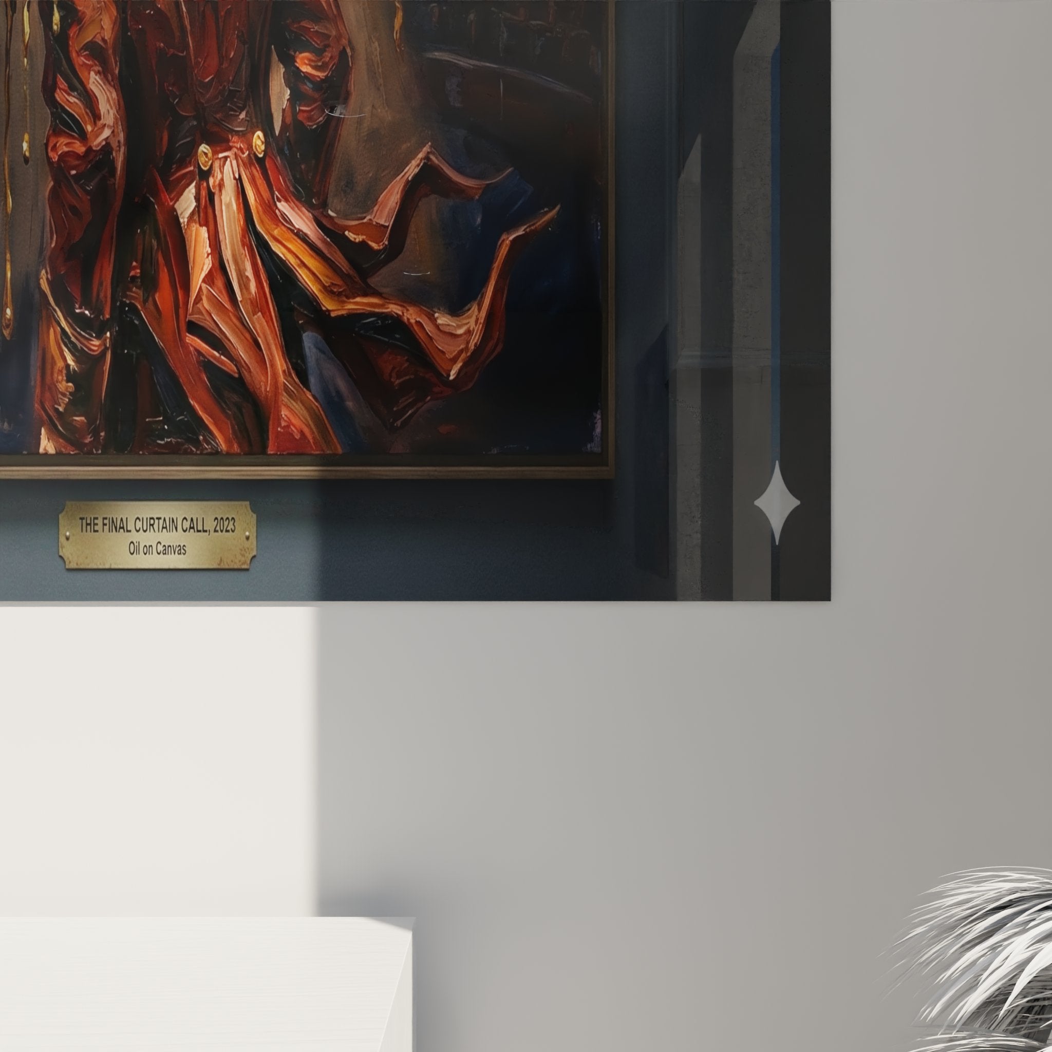 Vue ensemble tableau mural cirque maitre ceremonie decoration interieur moderne art spectacle vivant peinture