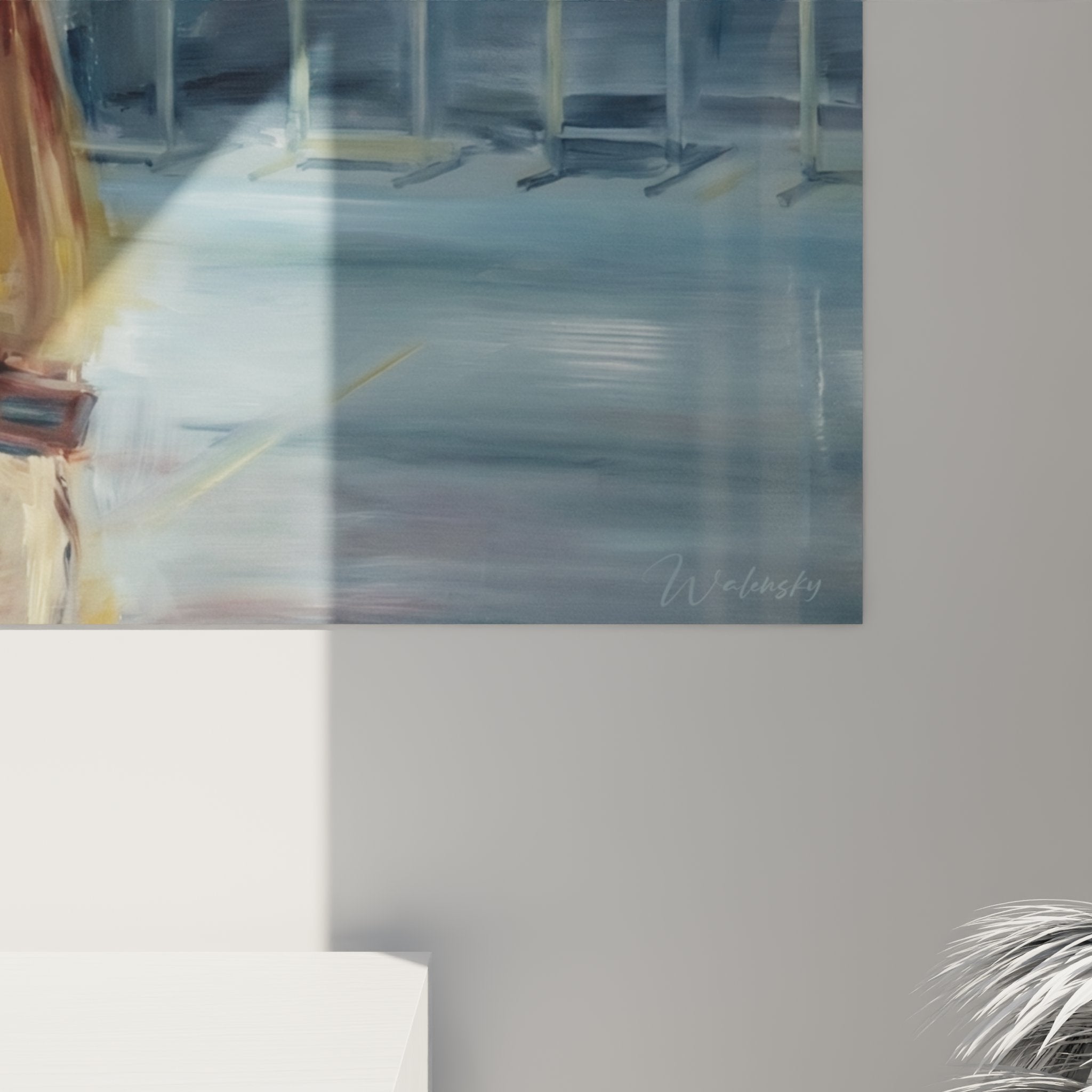 Vista d'insieme quadro murale tiratore precisione decorazione interna passione tiro sportivo arte contemporanea