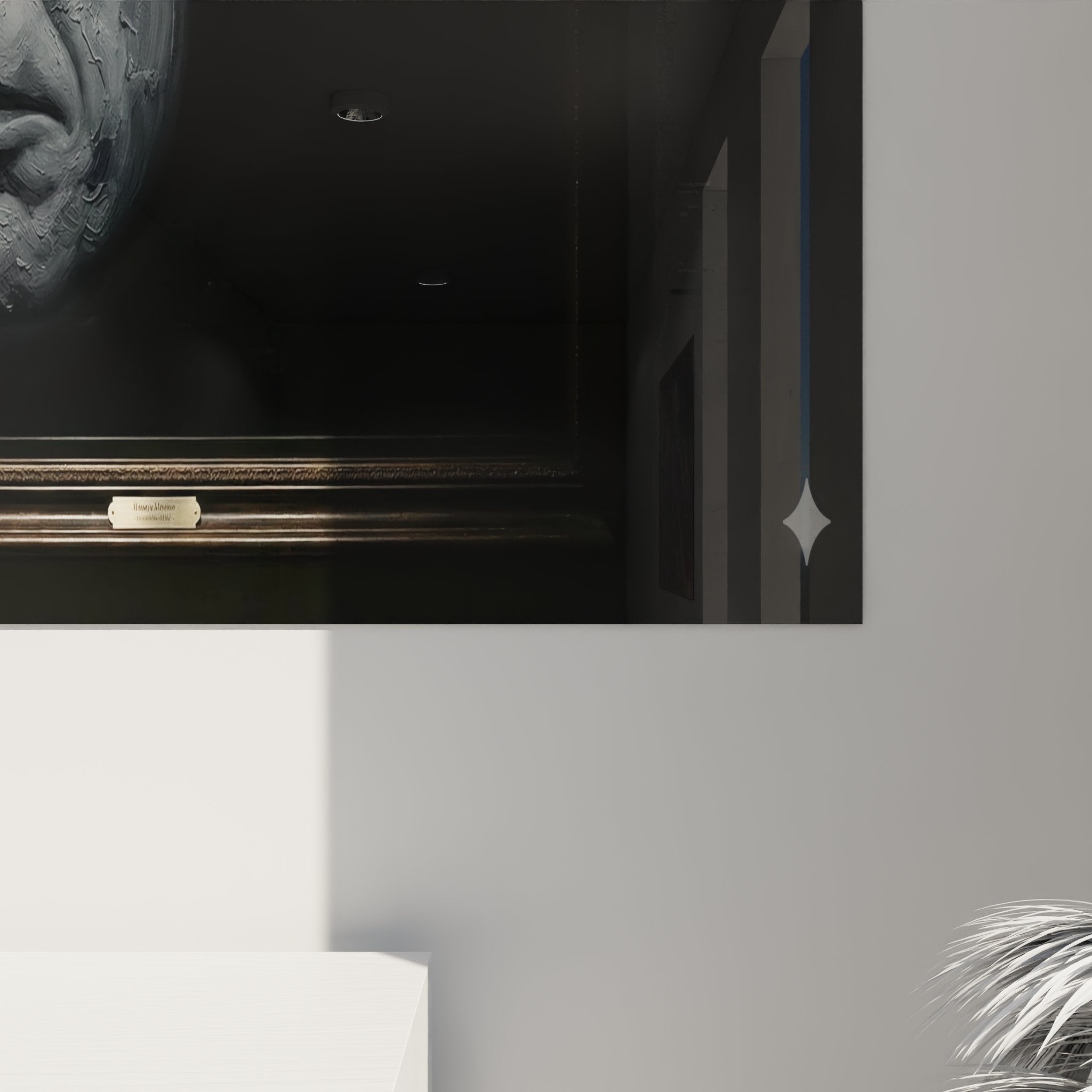 Vue ensemble tableau clown triste art mural cirque decoration interieur moderne