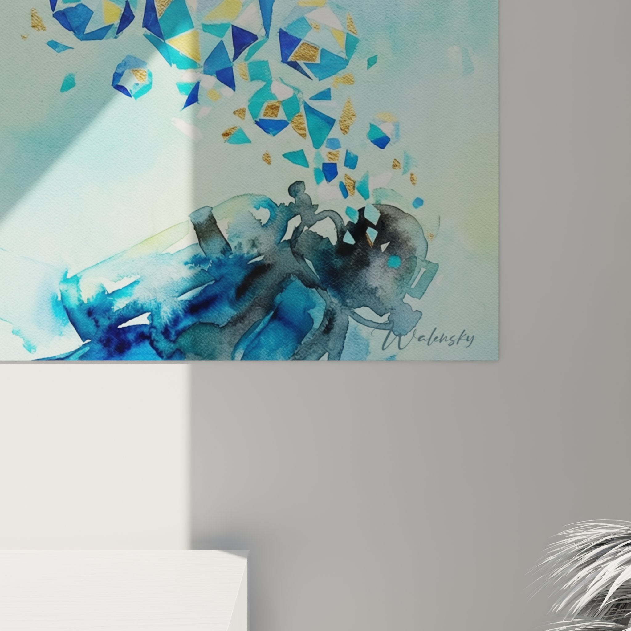 Overview wall art bubbles ascending aquatic decoration interior theme diving ocean