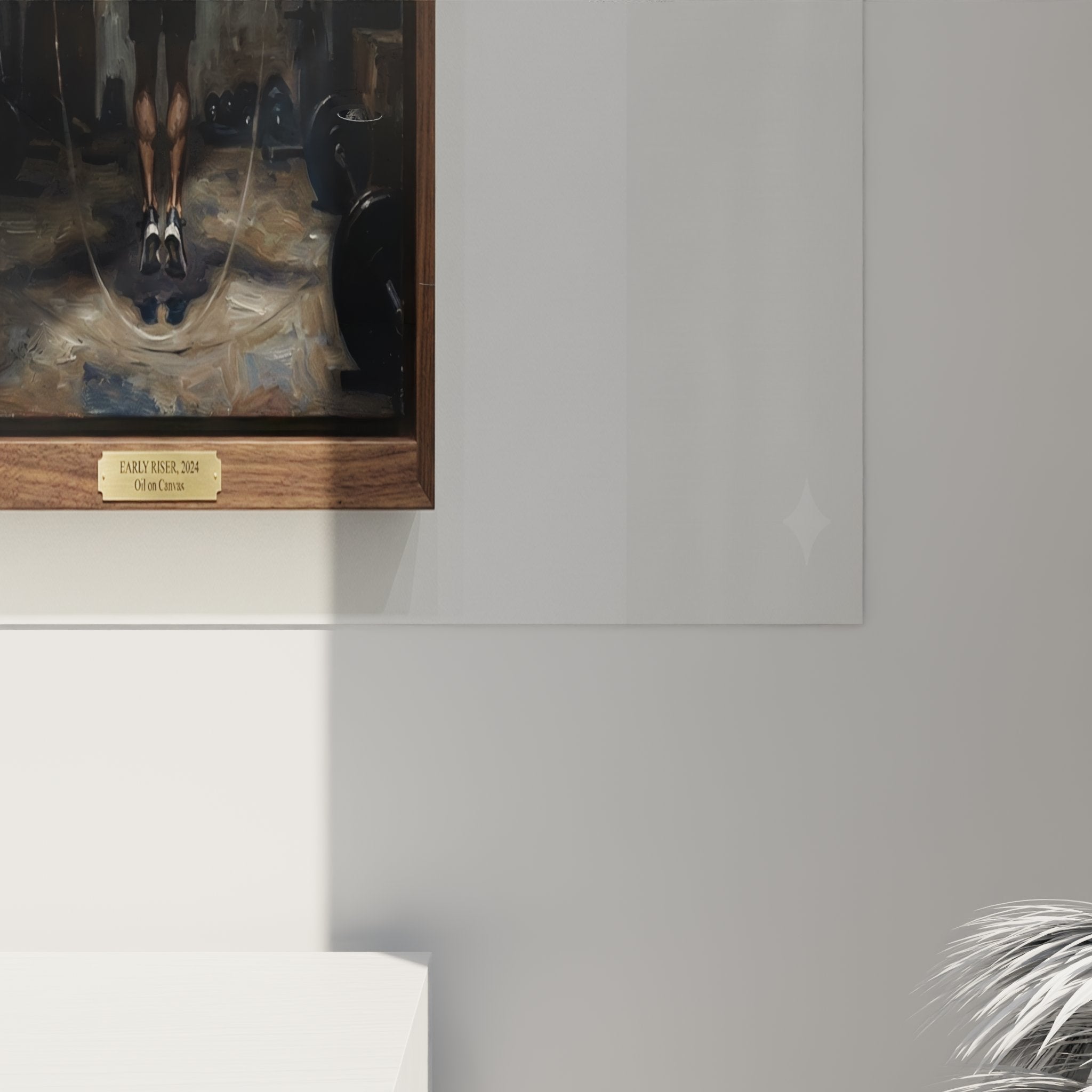 Vue d'ensemble de l'oeuvre d'art fitness corde a sauter dans interieur contemporain decoration sport