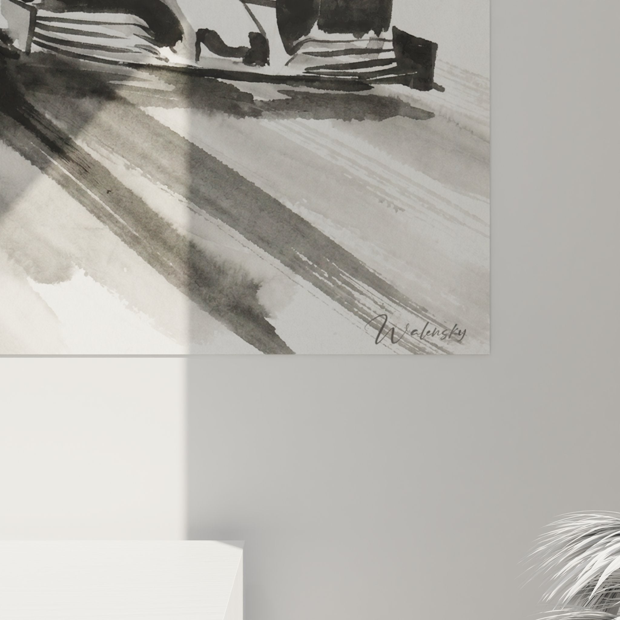 Vue d'ensemble du tableau Formule 1 vitesse pure en decoration interieure style contemporain