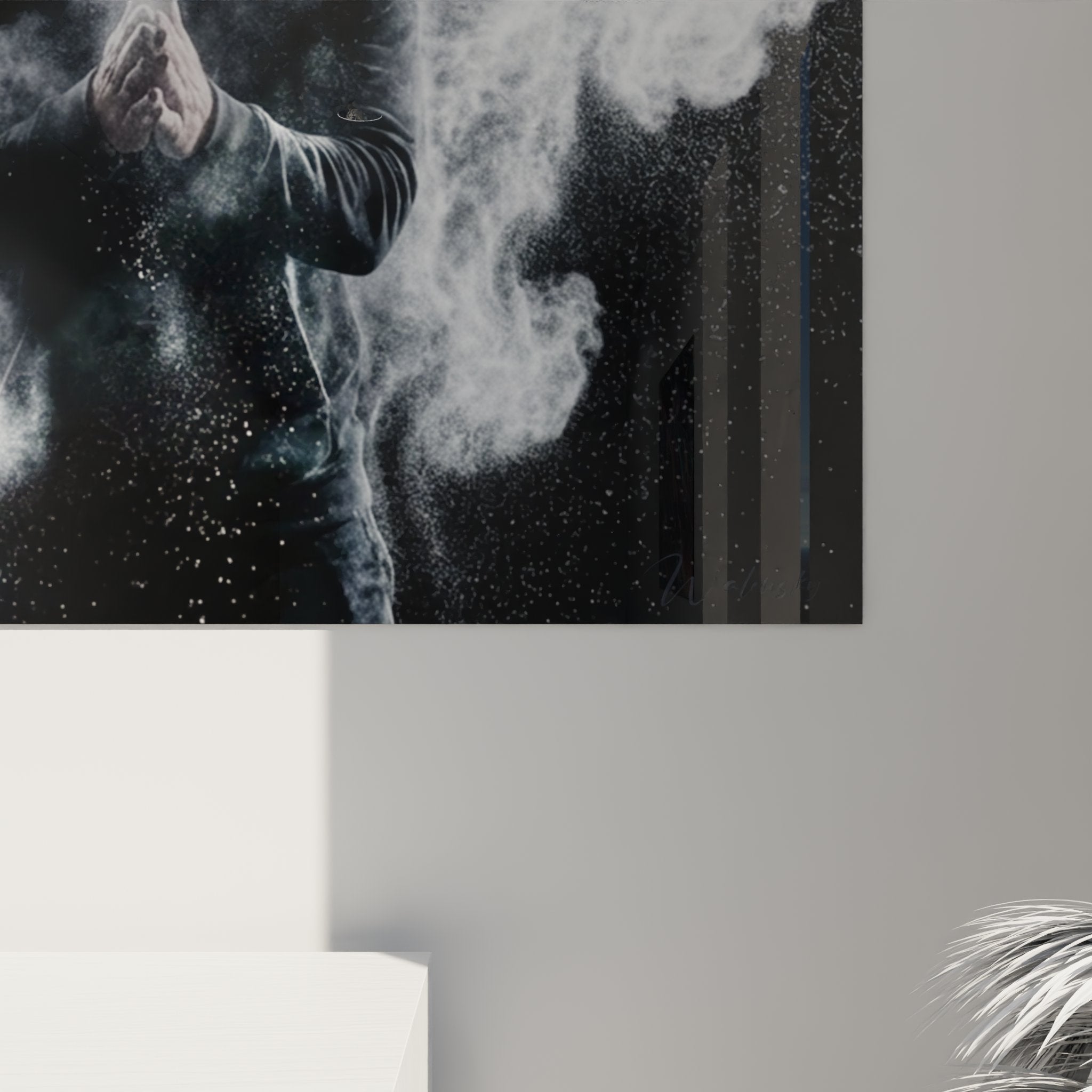 Full view crossfit wall art athletic explosive athlete interior decoration modern sport