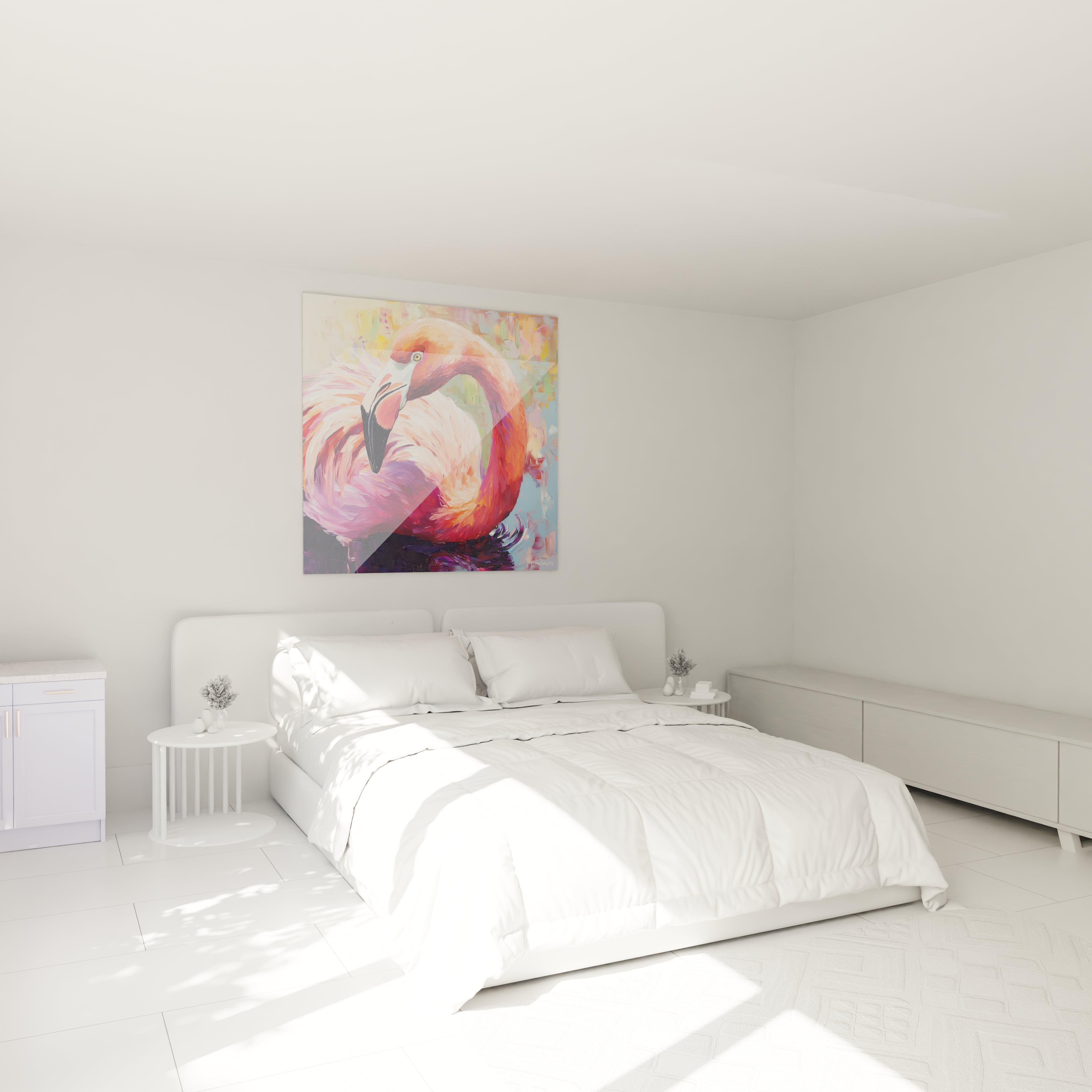 Tableau flamand rose de Walensky, peinture colorée pour décorer une chambre moderne