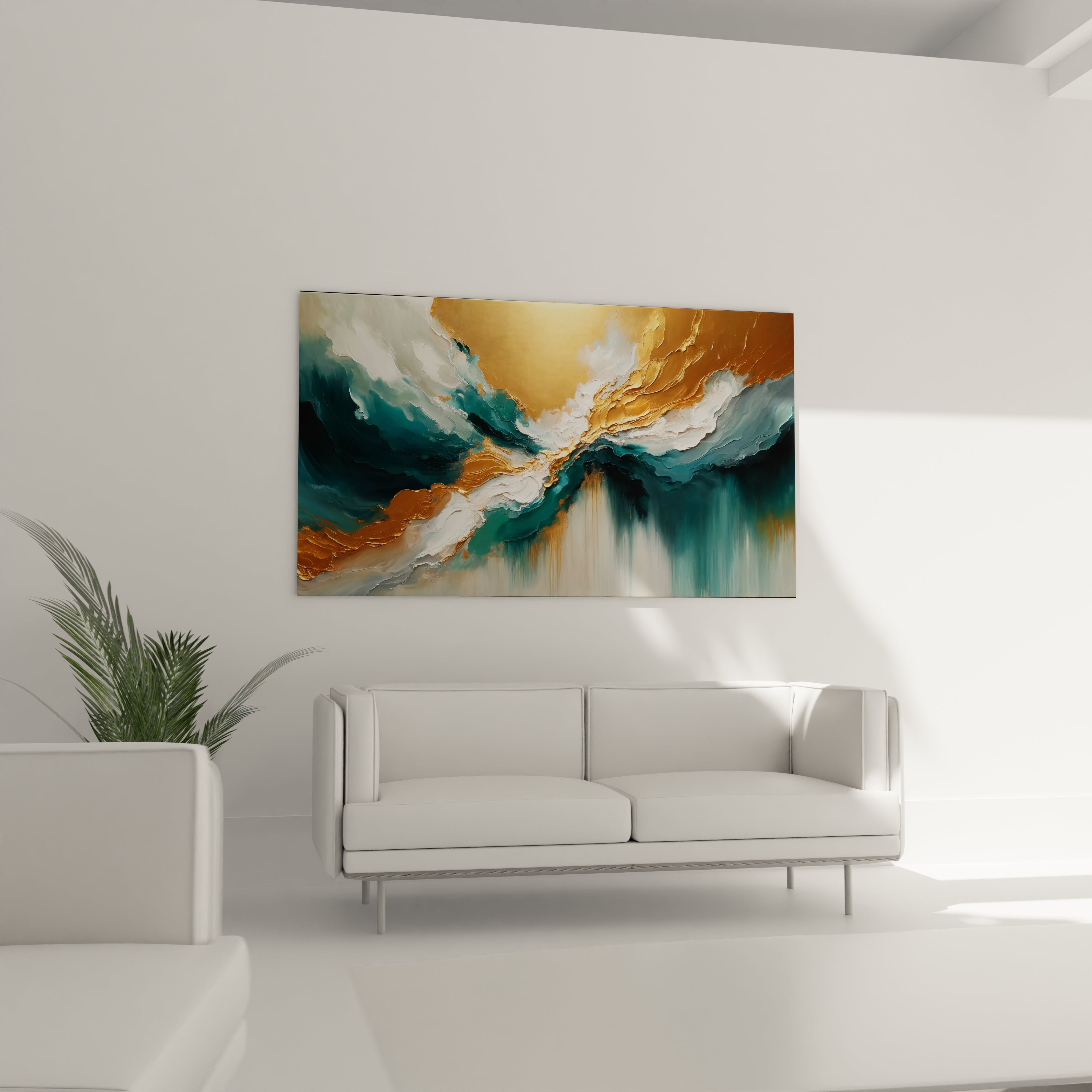 Œuvre d'art en acrylique montrant des lumières des abysses, idéale pour une décoration moderne et intrigante.