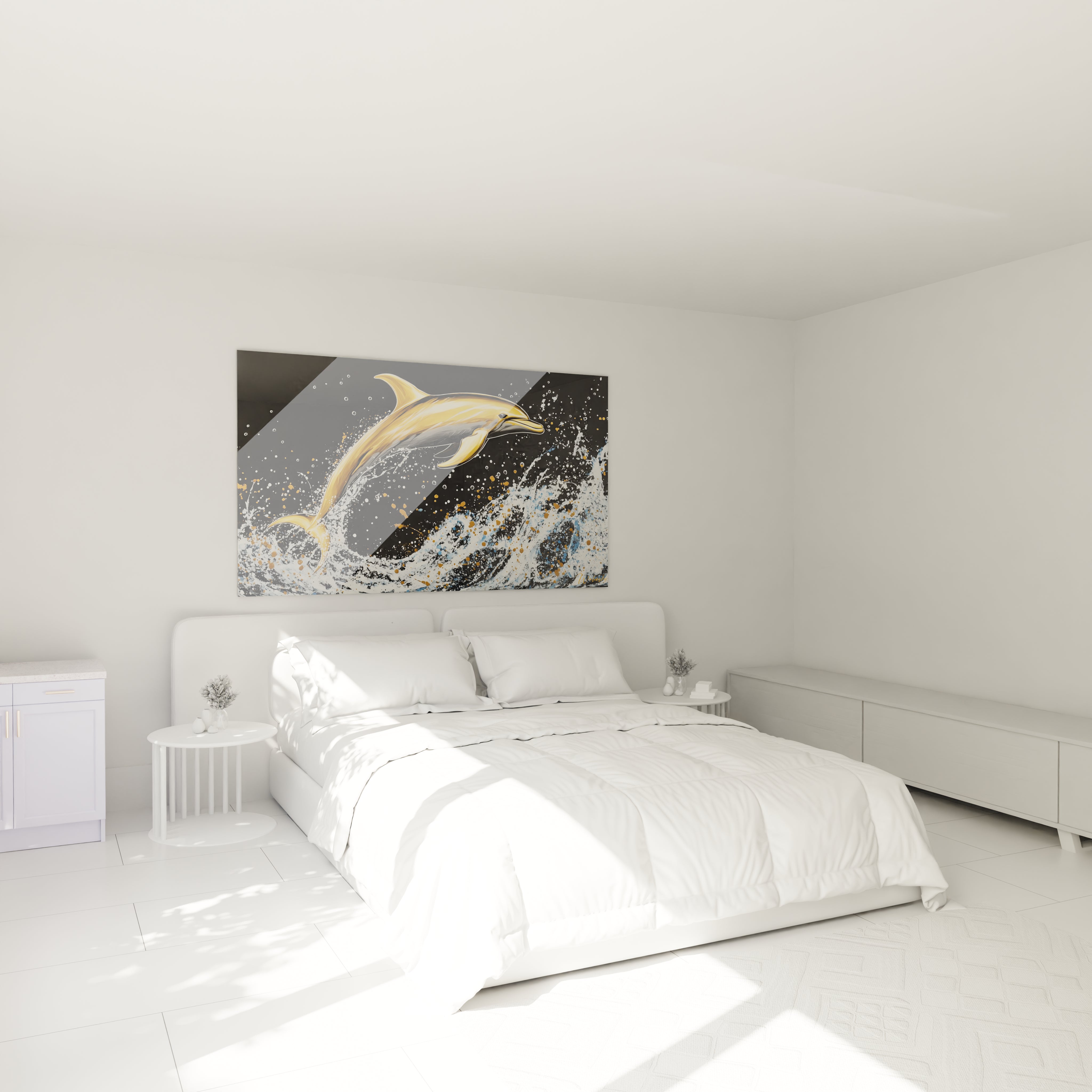 Tableau dauphin Walensky avec des couleurs vibrantes pour décorer un mur moderne