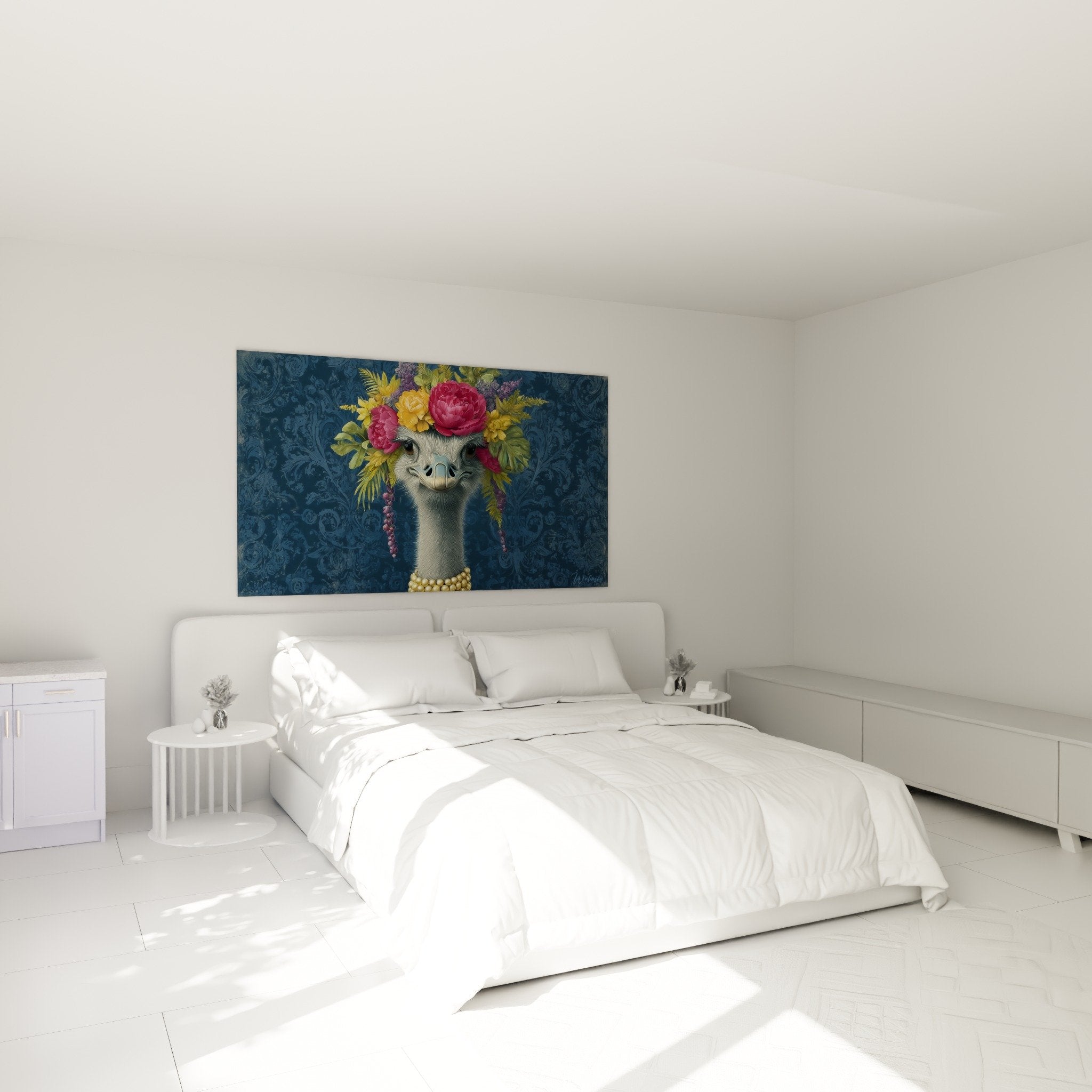 Wanddekoration Strauß Aristokrat bunte Blumen elegante Schlafzimmeratmosphäre viktorianischer Stil