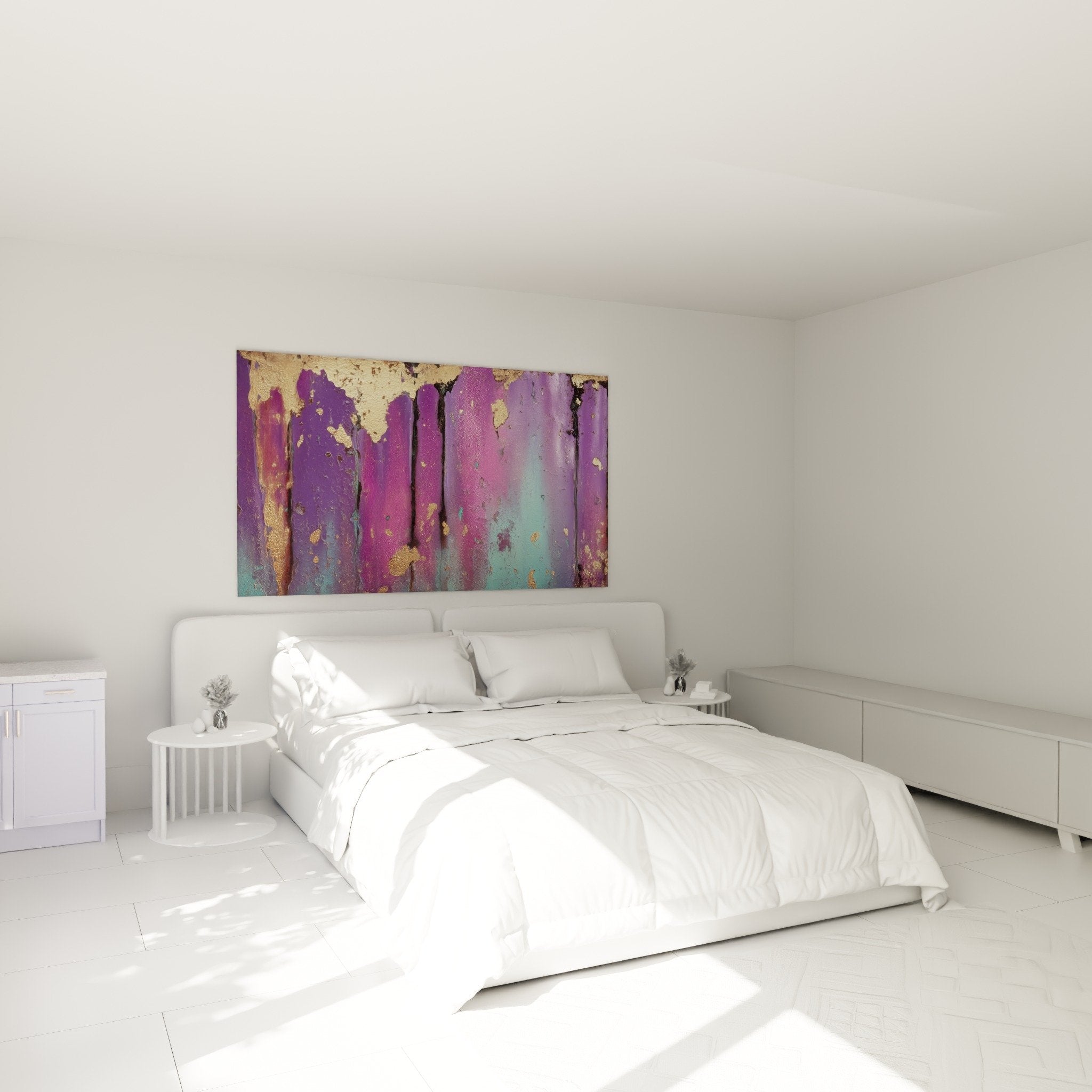 Purple painted wooden wall decoration bedroom feng shui southeast authentic ambiance
