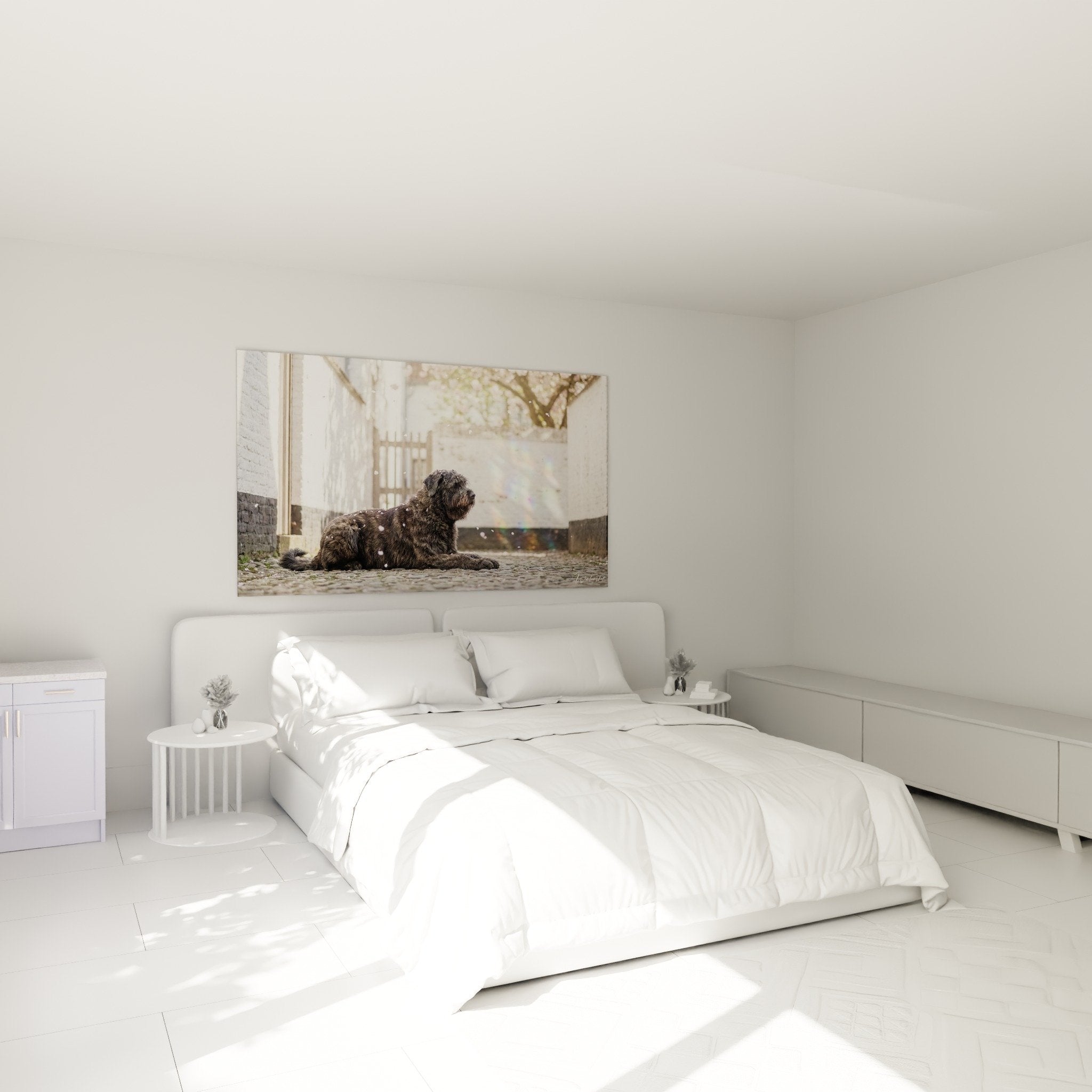 Quadro Bovaro delle Fiandre con tonalità perlate in decorazione camera rilassante