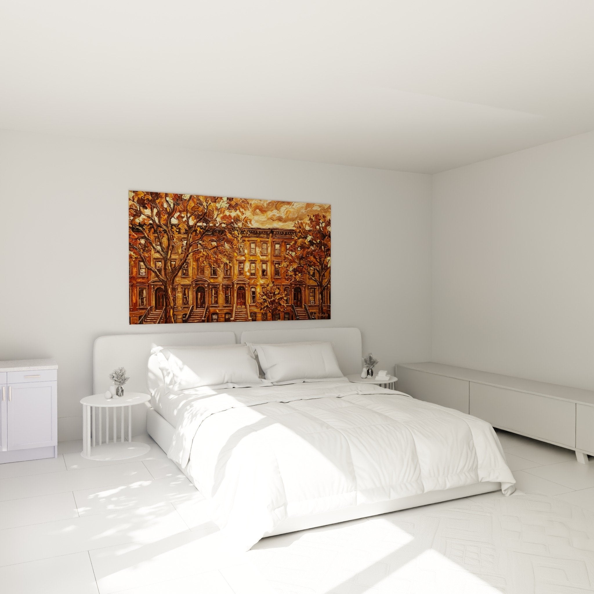 decoration chambre tableau brooklyn maisons victoriennes ambiance chaleureuse tons automne