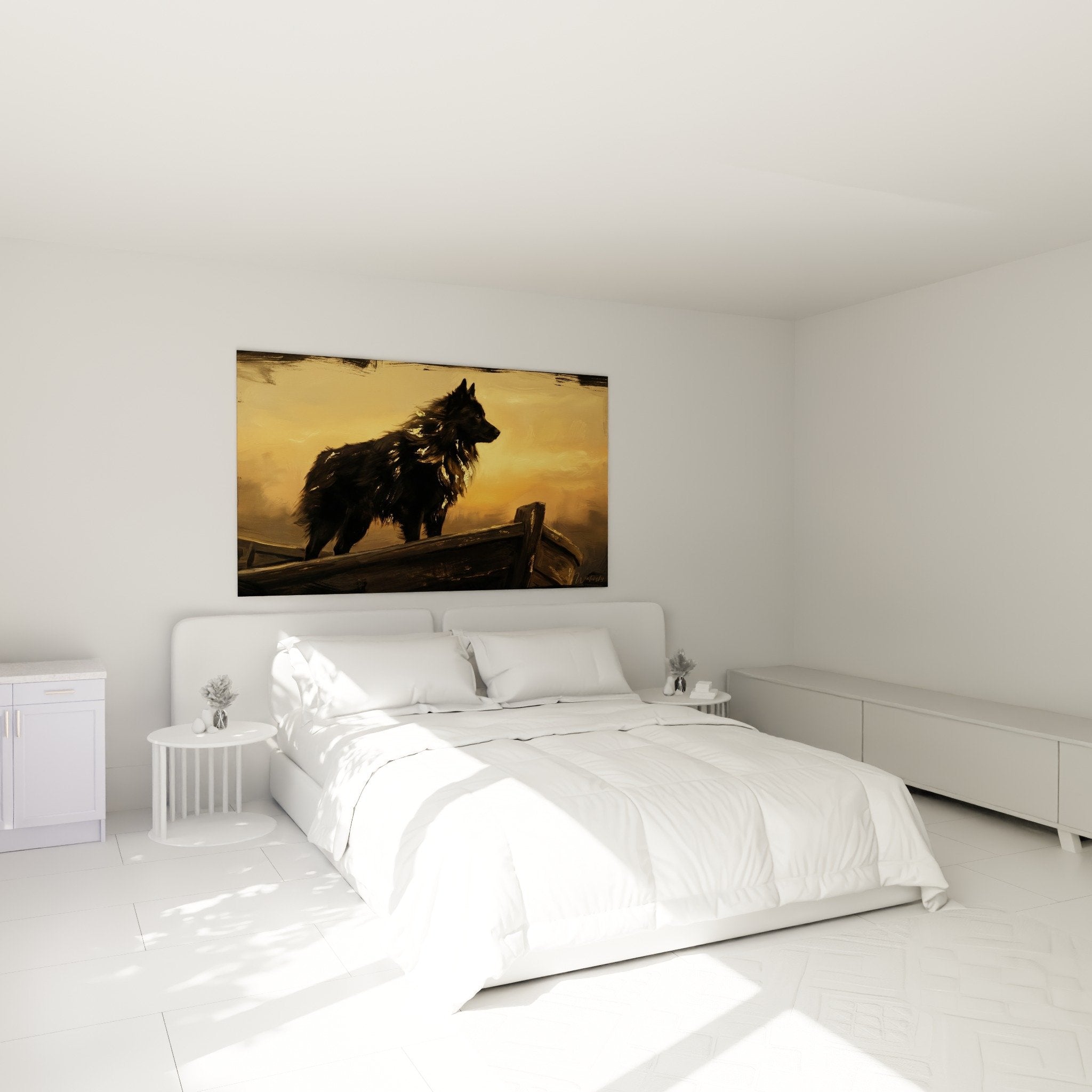 decoration murale schipperke chambre ambiance douce lumiere crepusculaire apaisante