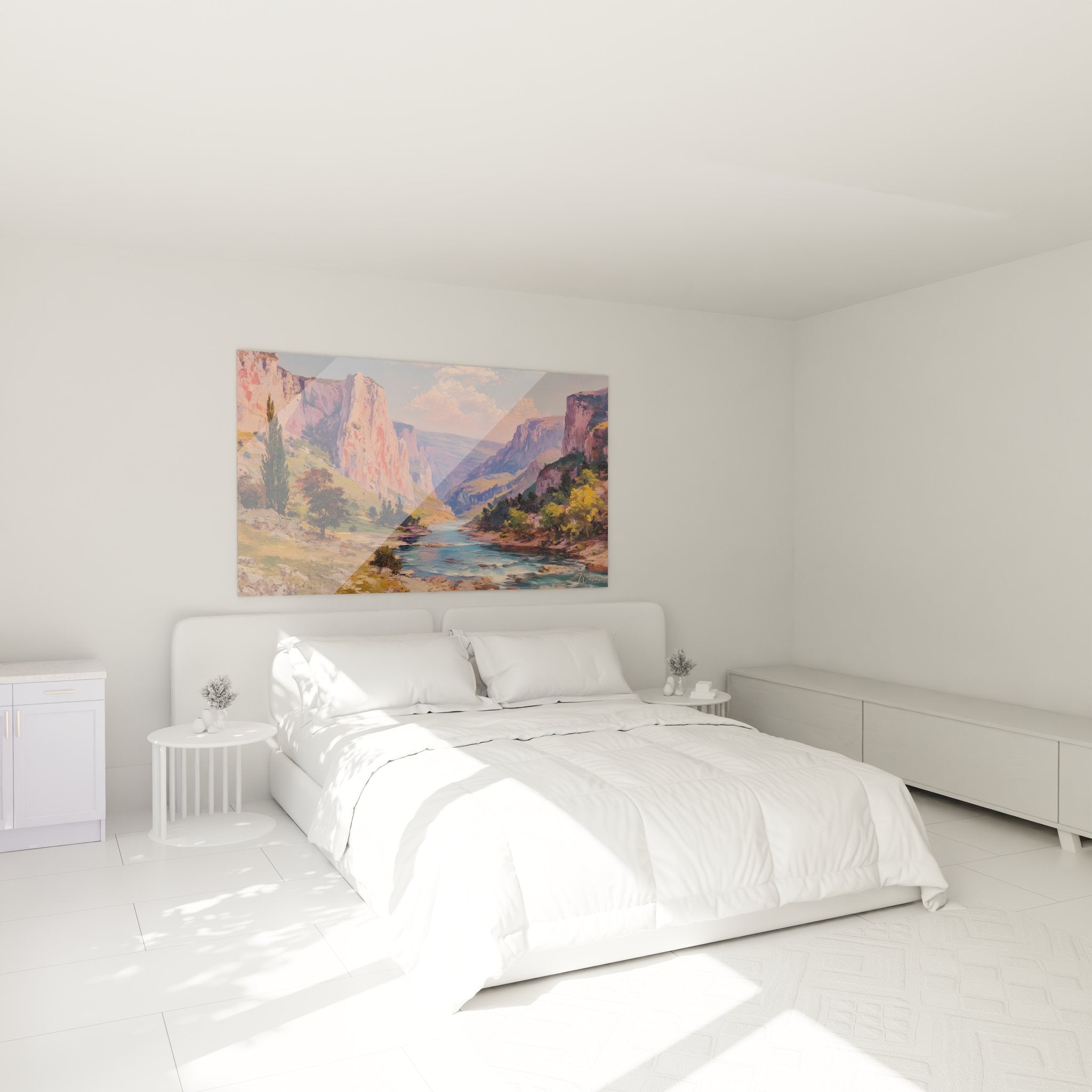 Décoration chambre tableau canyon falaises colorées ambiance chaleureuse paysage naturel mural