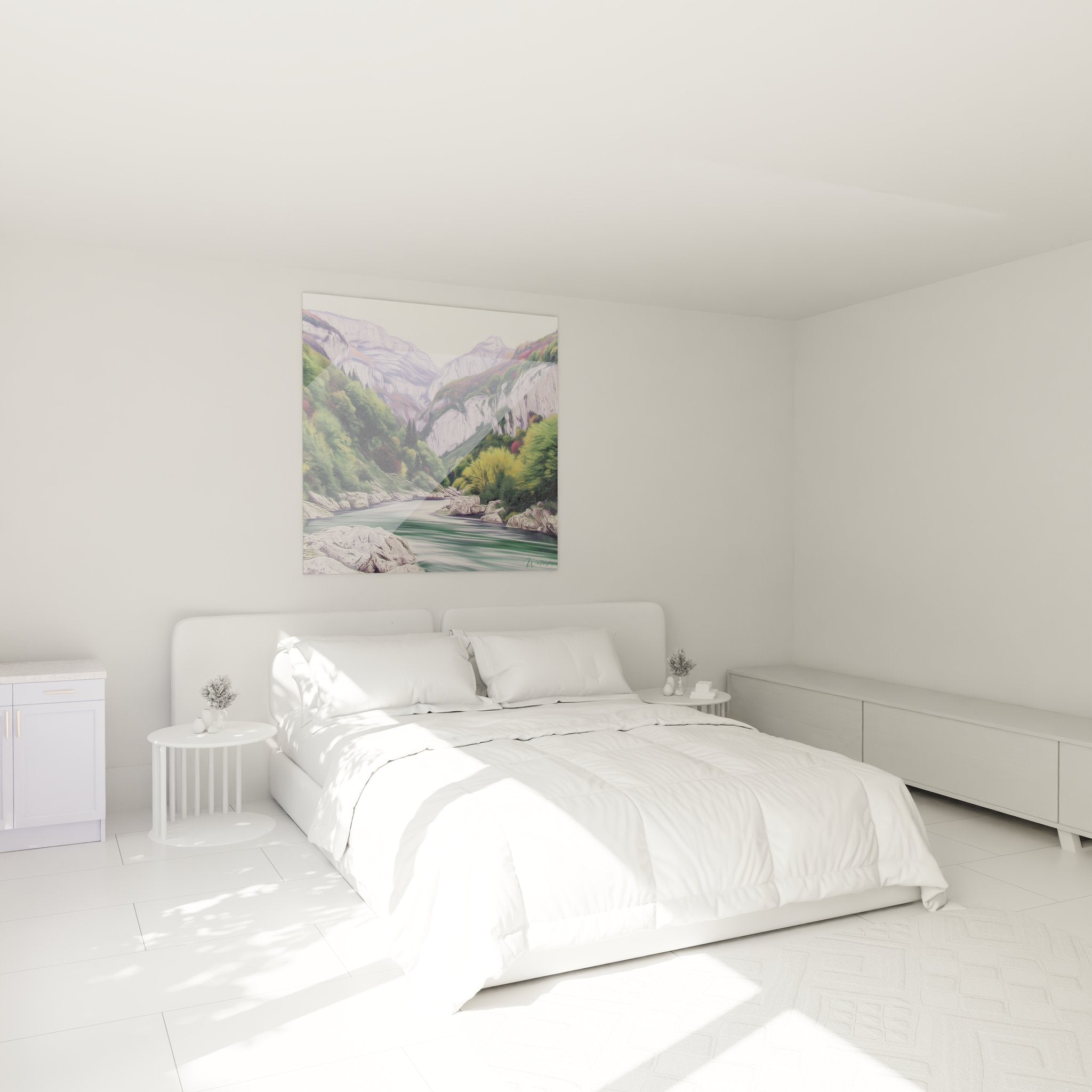 Décoration murale chambre avec tableau rivière montagne gorges et canyons ambiance nature