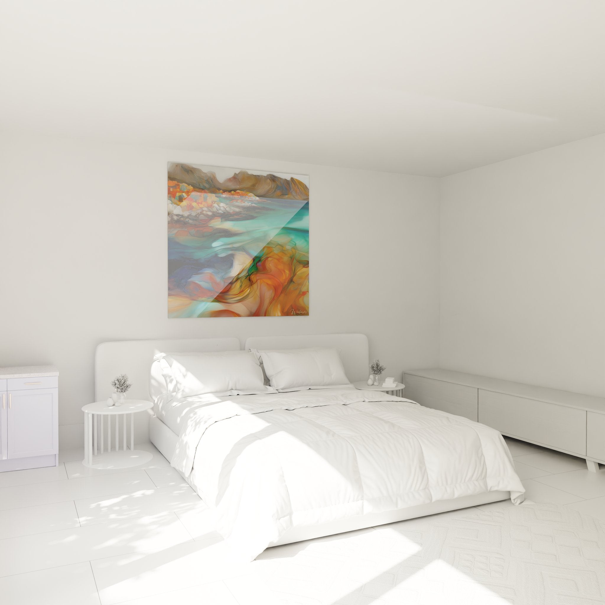 Décoration chambre tableau fjord nordique scandinave eaux cristallines - Ambiance nordique apaisante