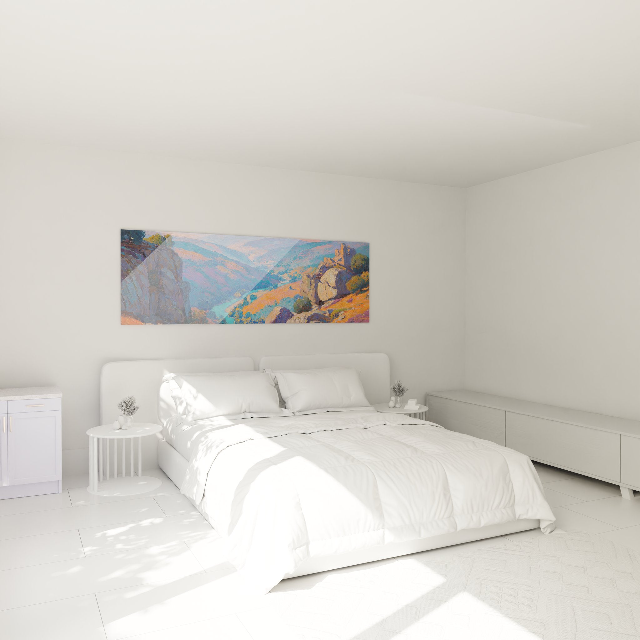 Décoration chambre avec tableau mural vallée canyon panoramique coloré