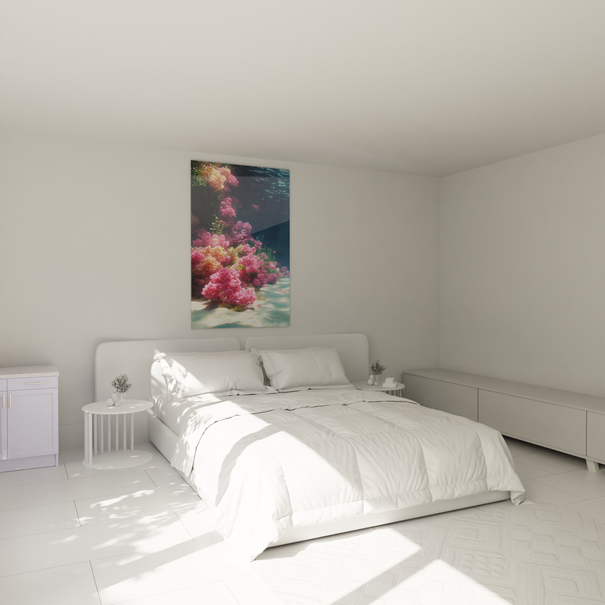 Décoration chambre tableau coraux tropicaux ambiance marine fonds marins colorés