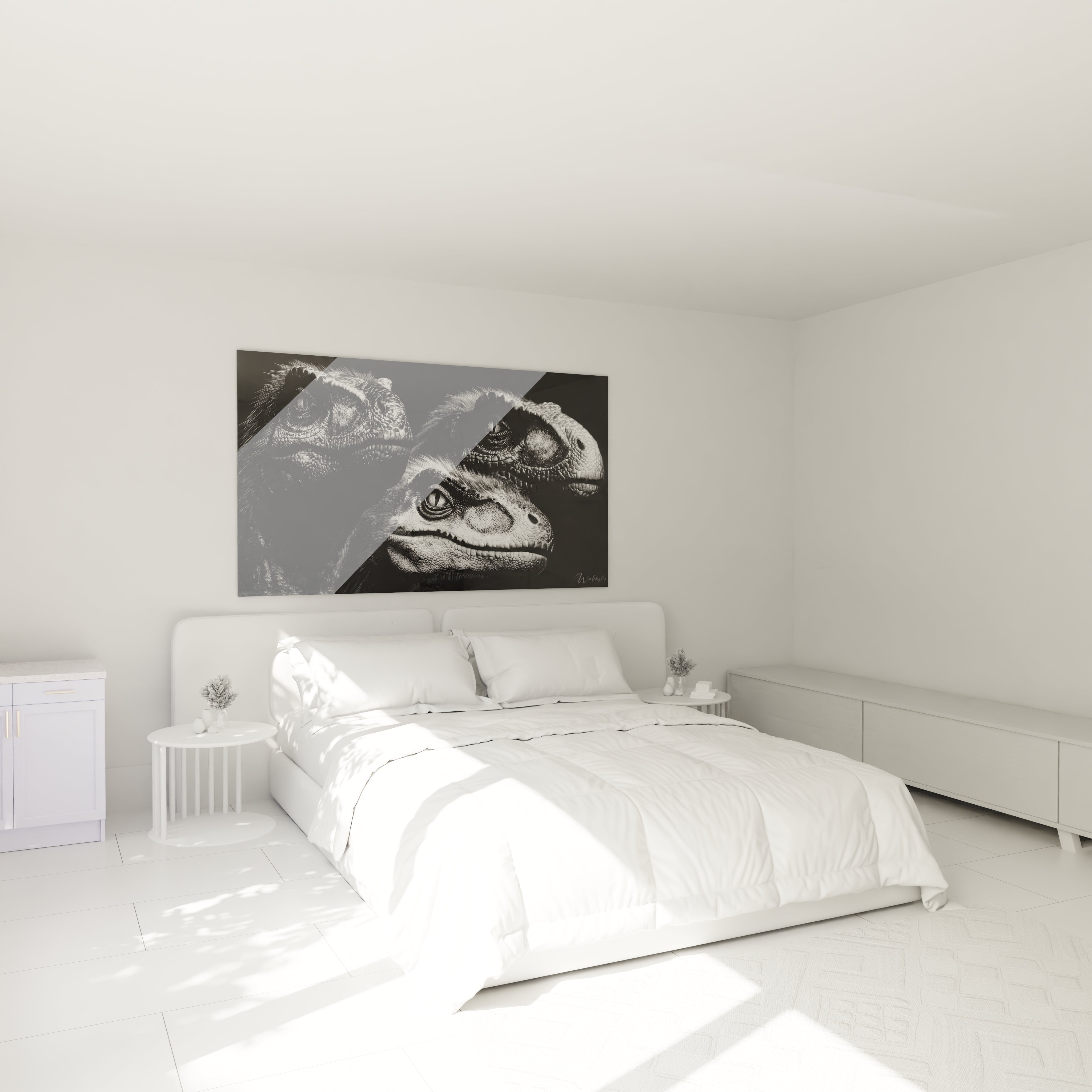 Décoration chambre tableau dinosaures rapaces ambiance murale artistique