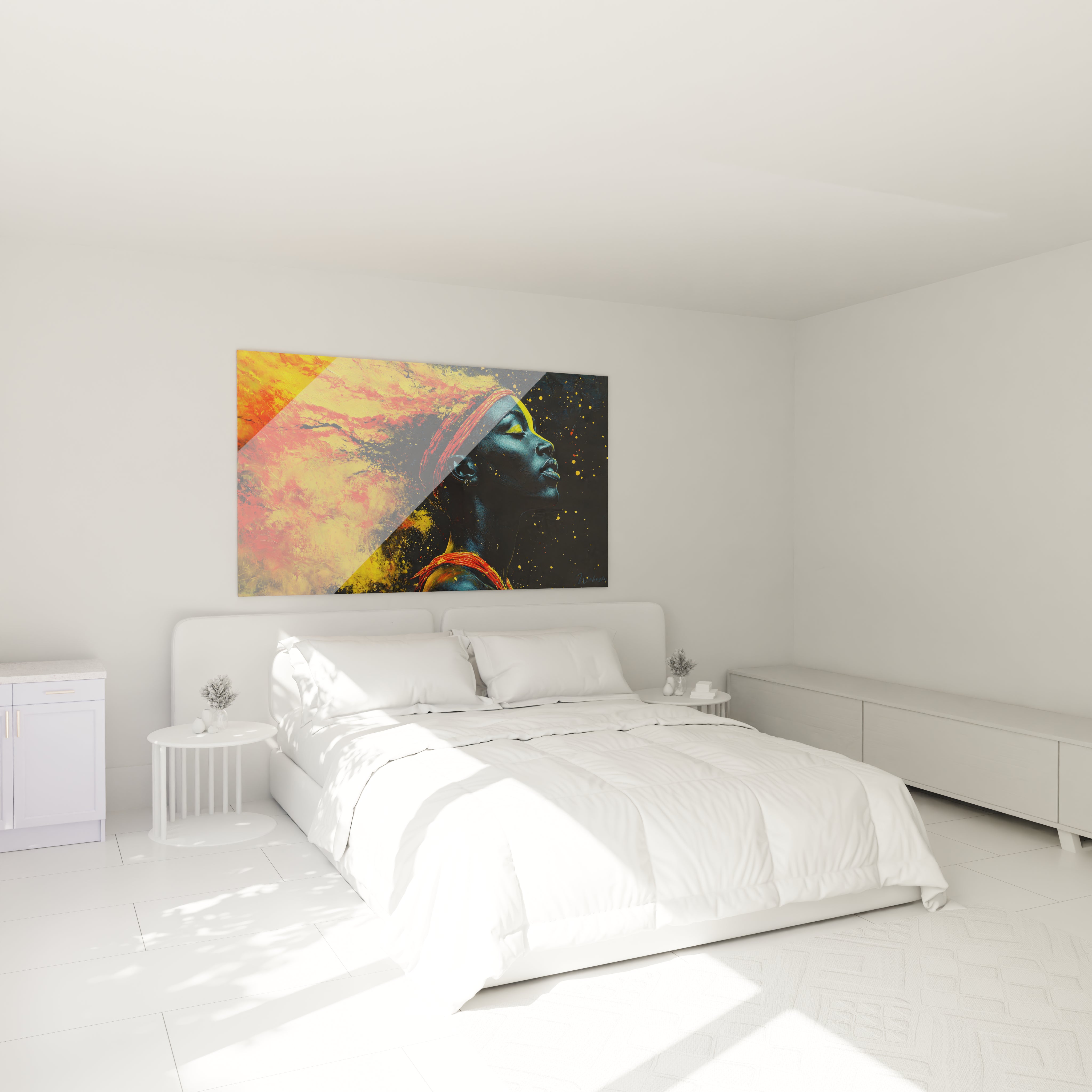 Tableau africain mural Walensky coloré avec portrait de femme africaine pour décoration de chambre moderne