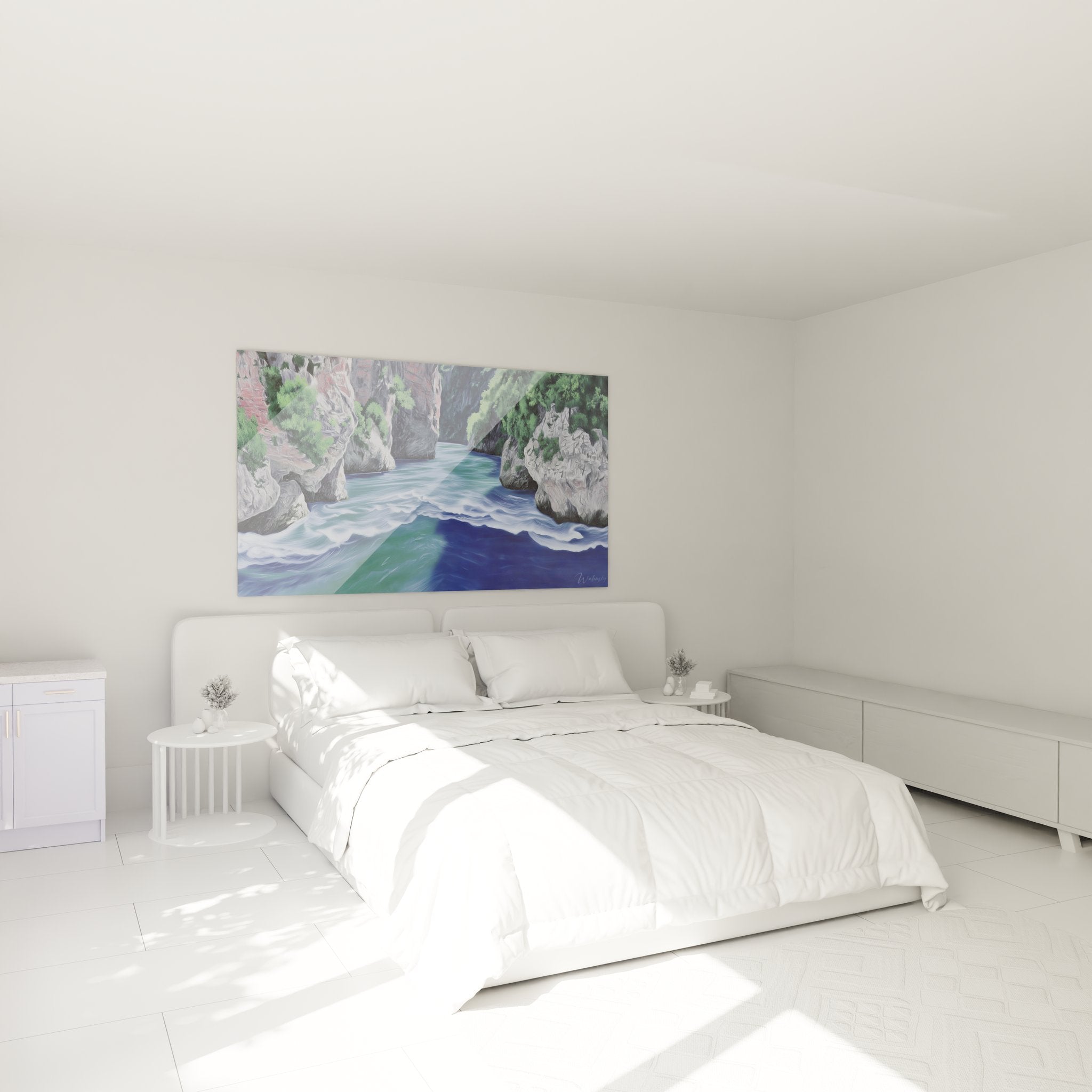Décoration chambre avec tableau nature gorges rocheuses, ambiance zen et naturelle