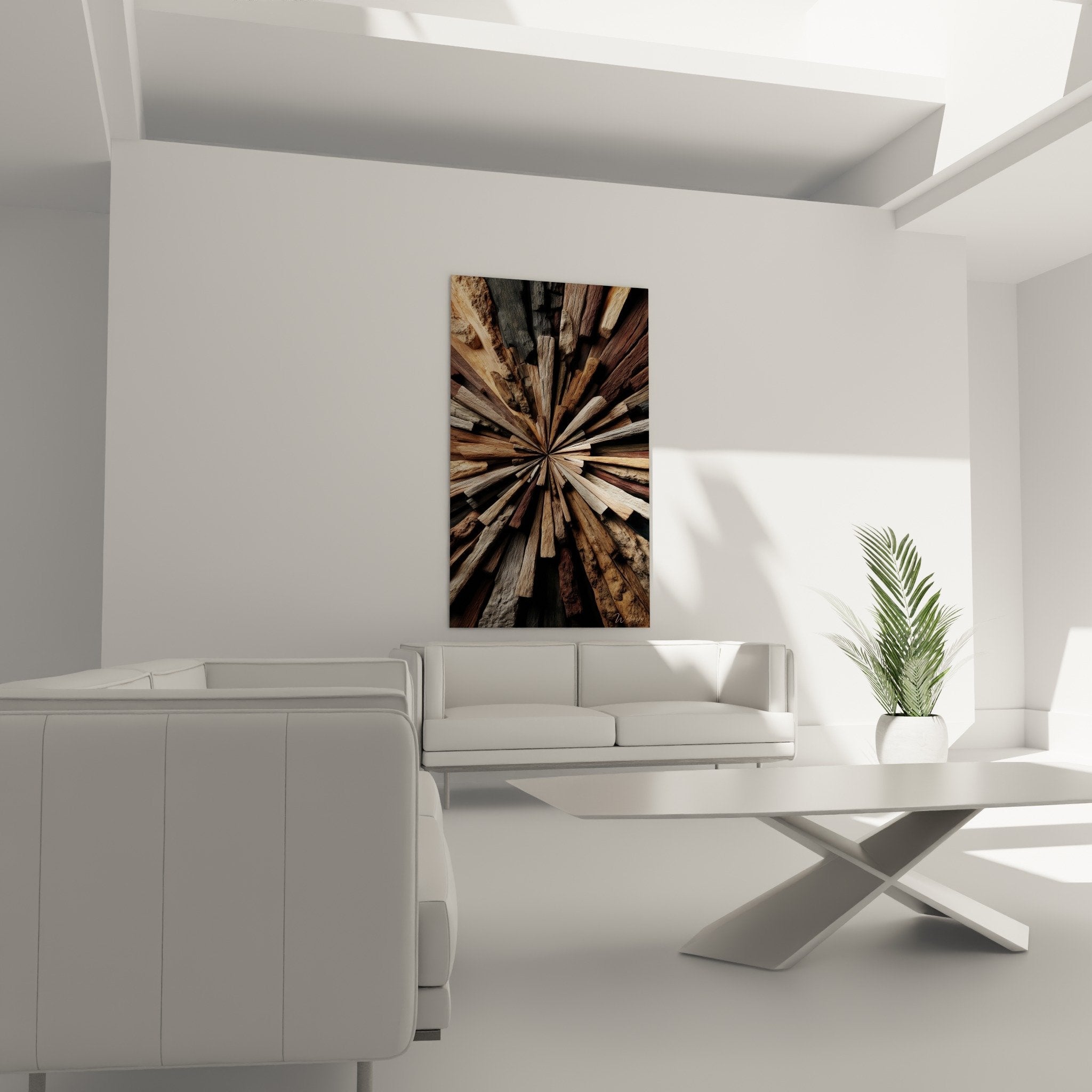 detail rapproche bois naturel veines textures convergence radiale nuances beige brun feng shui est bois
