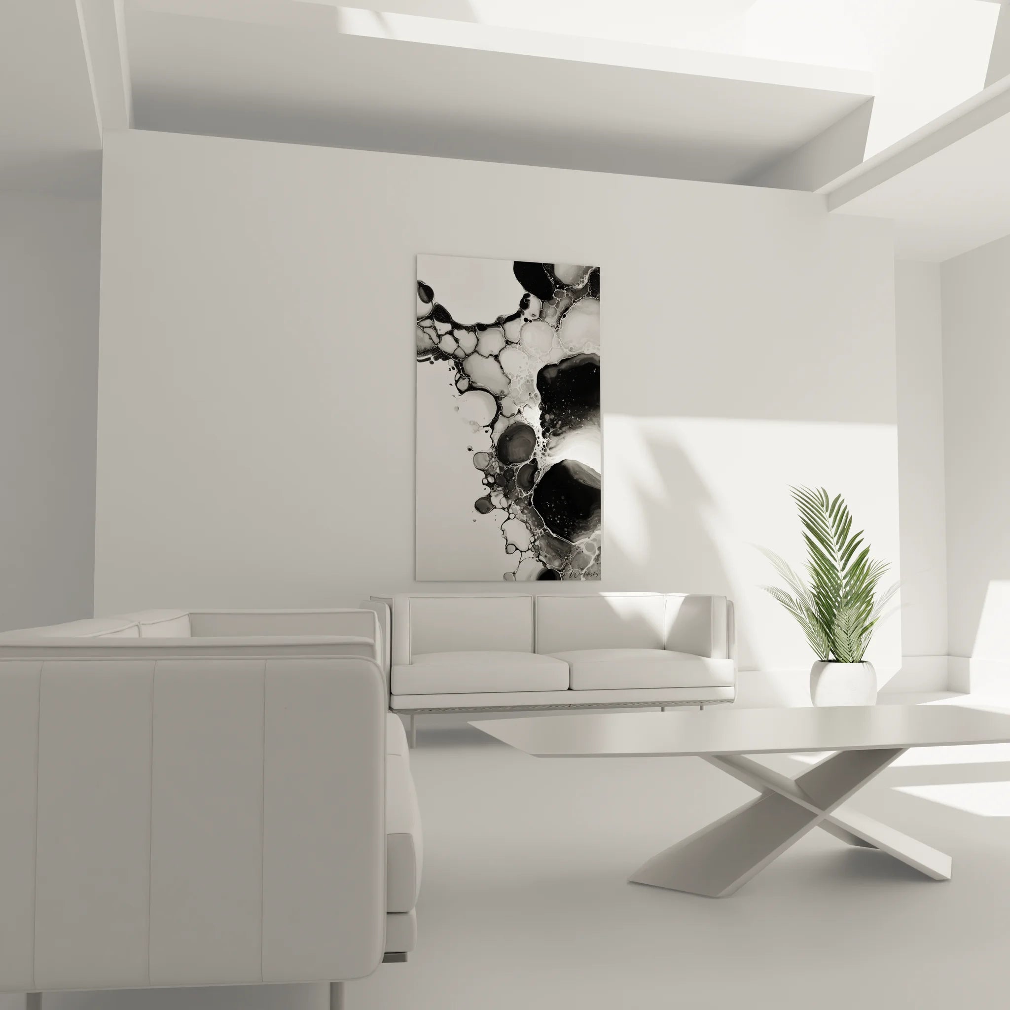 Détail gros plan des bulles abstraites noir et blanc, textures organiques et contrastes