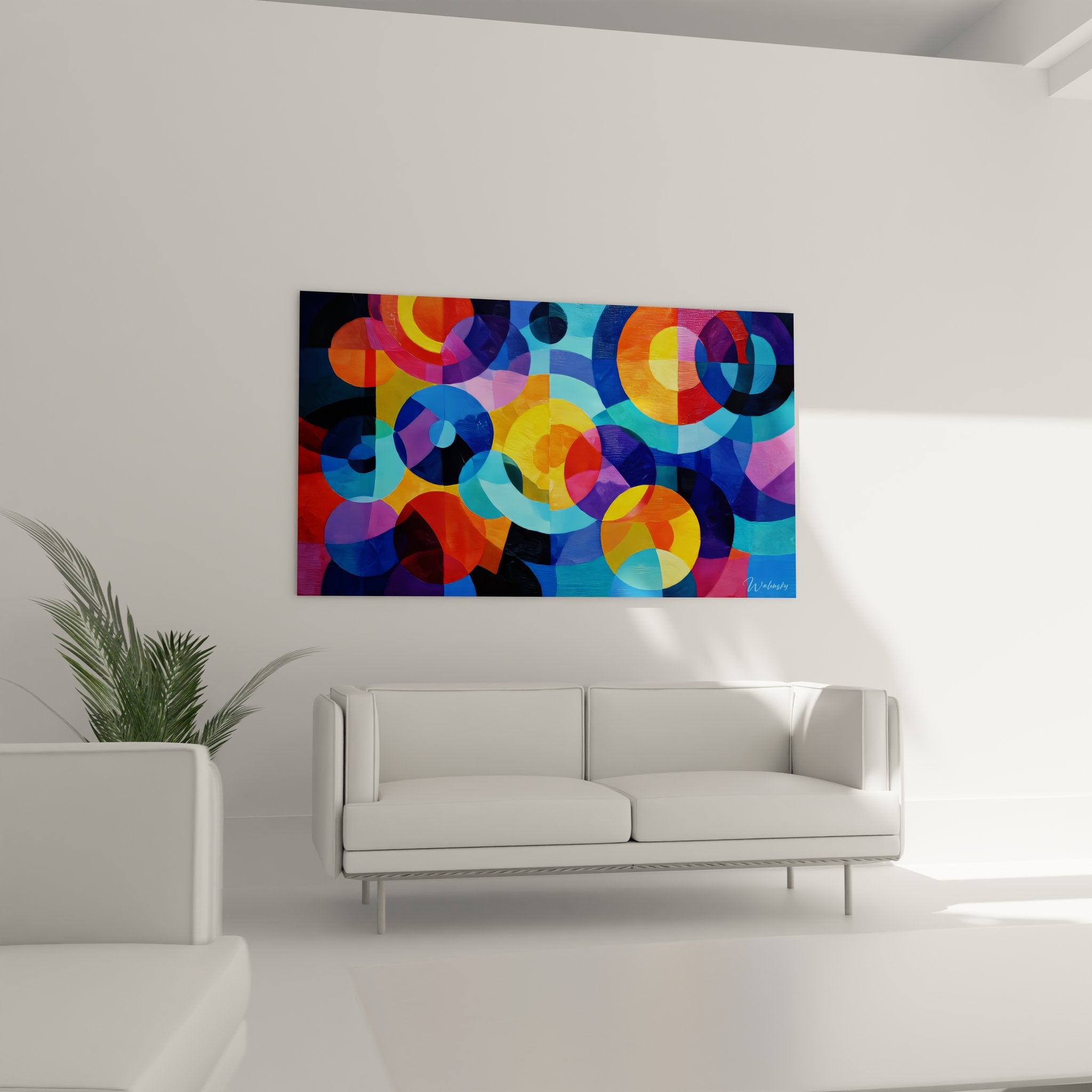 Gros plan détail cercles colorés superposés peinture géométrique abstraite texture couleurs