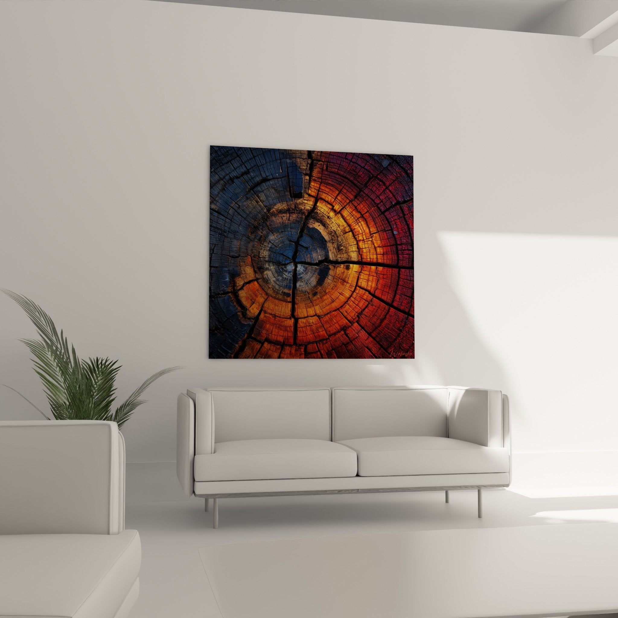 Detail concentric circles trunk wood texture natural cracks gradient colors feng shui east wood