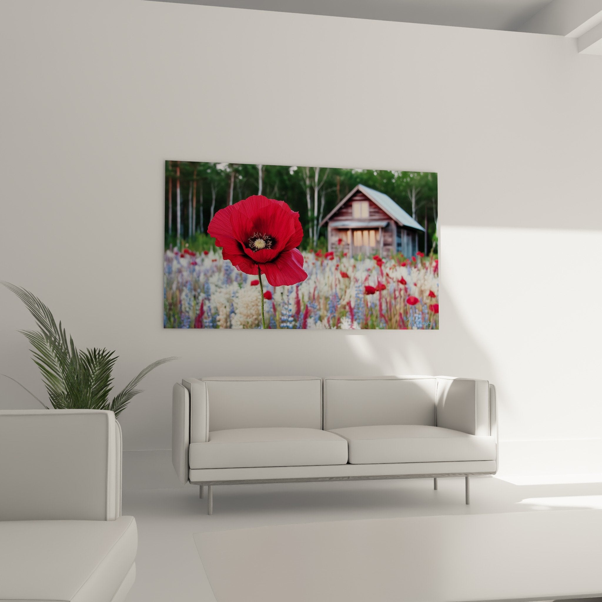 Dettaglio ravvicinato fiore papavero rosso vivace petali stropicciati cuore nero stami dorati texture vellutata