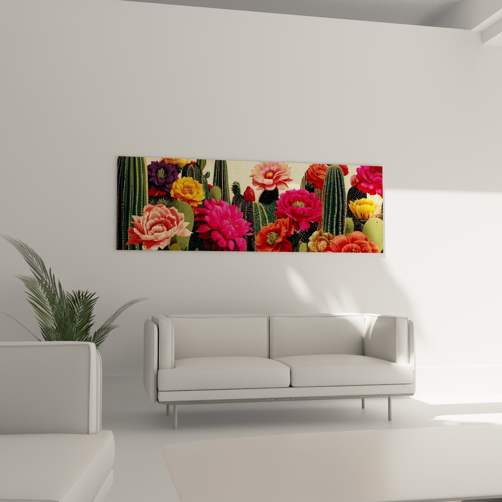 detail fleurs colorees cactus texture petales epines composition vegetale