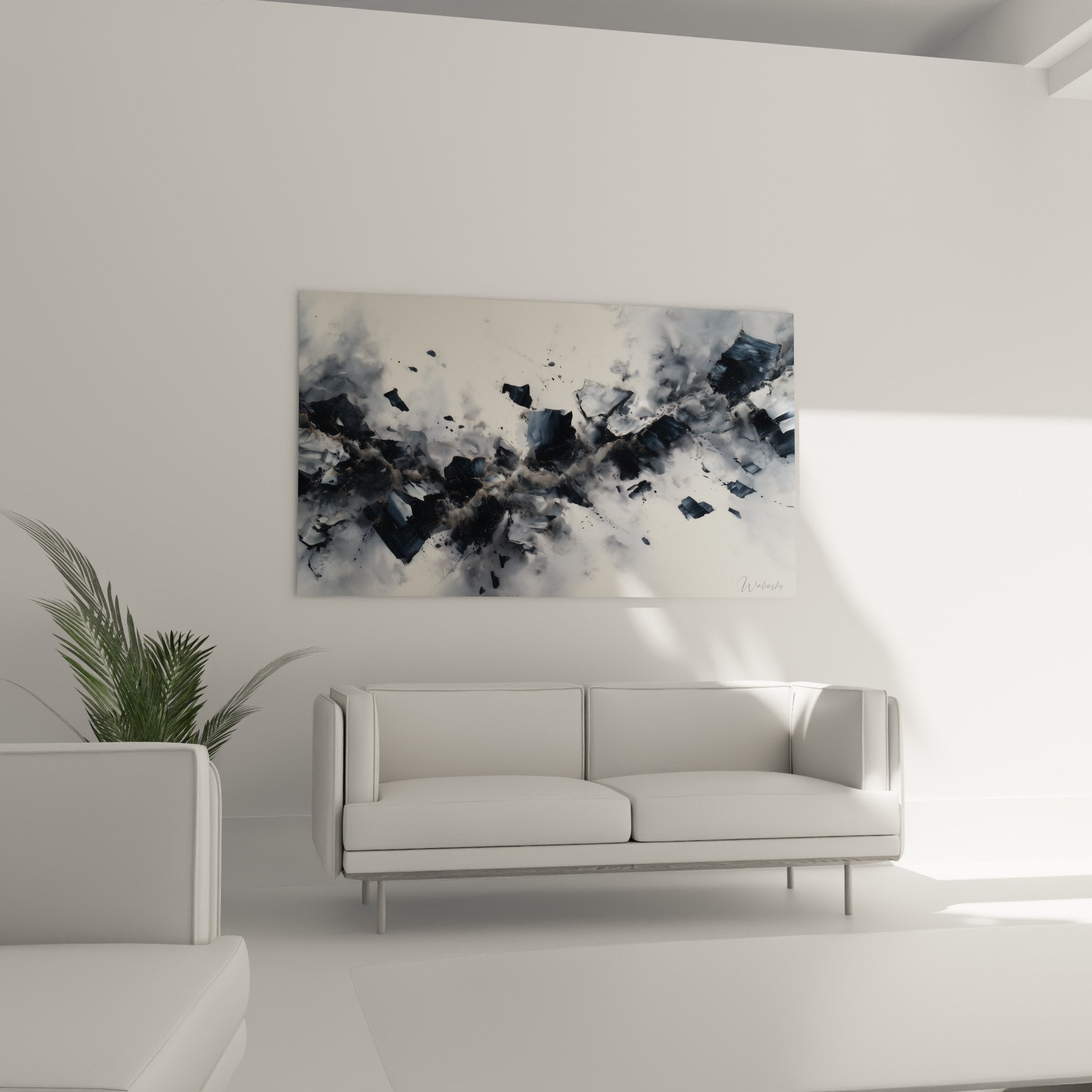 Detailfragmente geometrische graue Textur metallischer Glanz abstrakte Explosion monochromatische Nuancen