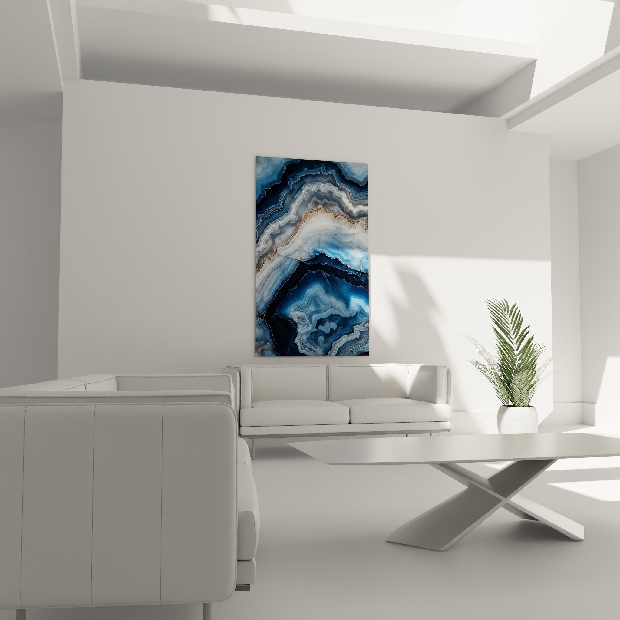 detail geode bleue marbre abstrait veines dorees stratifications cristallines texture minerale realiste