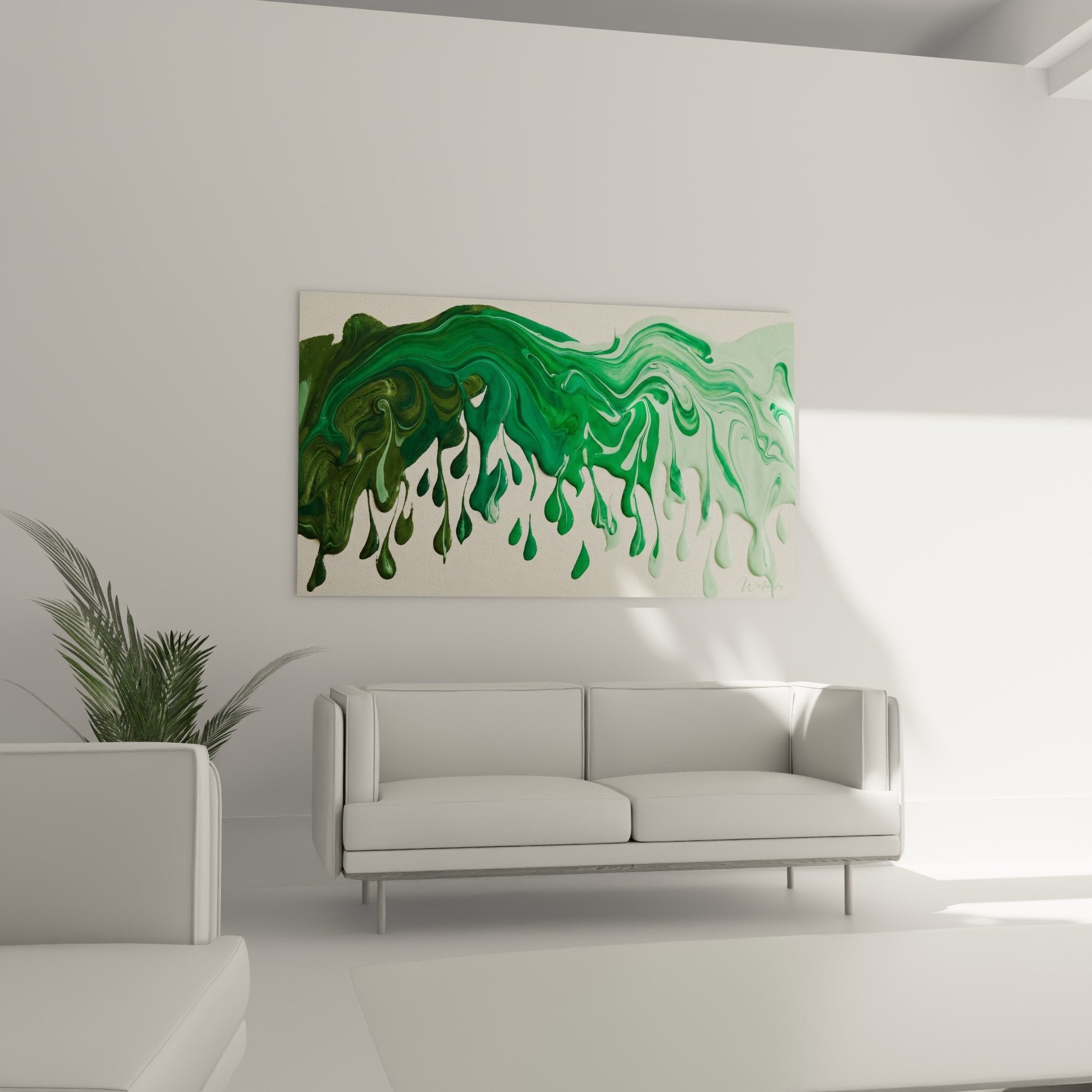 détail gros plan gouttes vertes fluides street art texture coulures dégoulinantes vert menthe olive