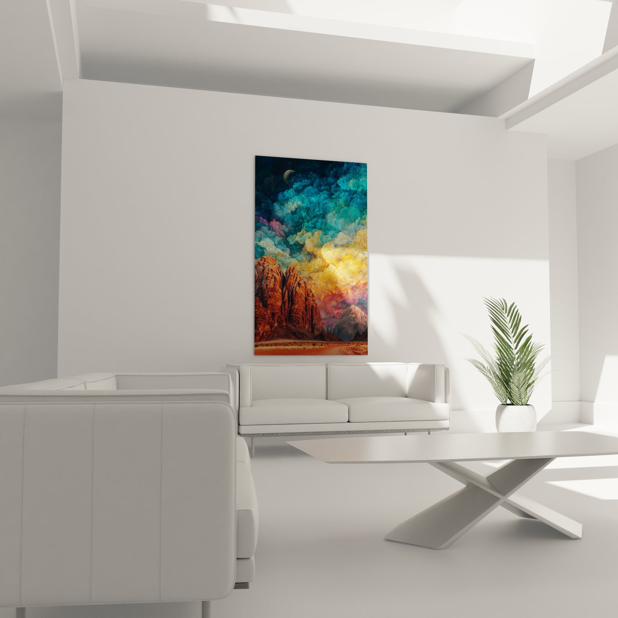 Détail gros plan tableau roches rouges stratifiées textures géologiques art mural