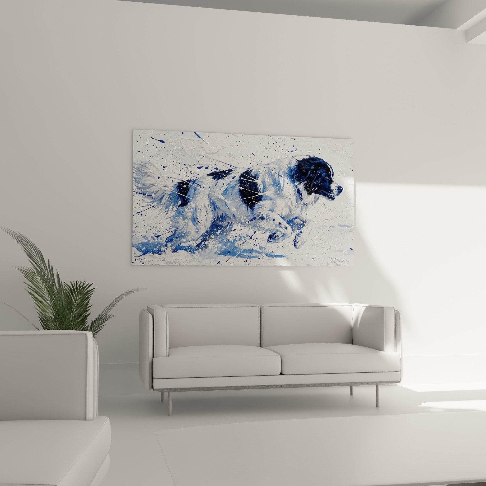 landseer-painting-detail-splatter-technique-blue-paint-realism