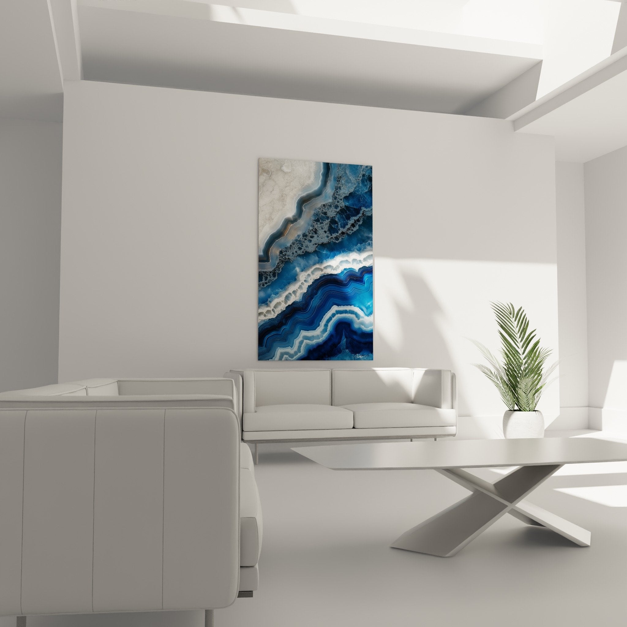 Detail texture marbre abstrait bleu marine veines dorees formations cristallines style geode naturelle