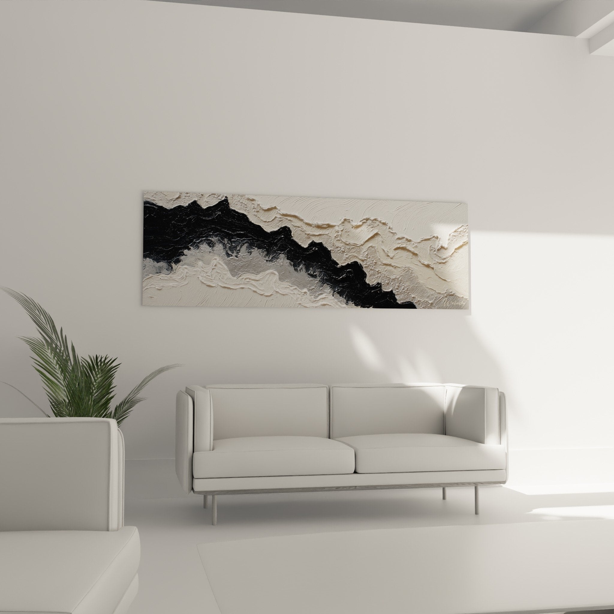 sculptural material detail thick paint organic reliefs white black textured contrasts abstract