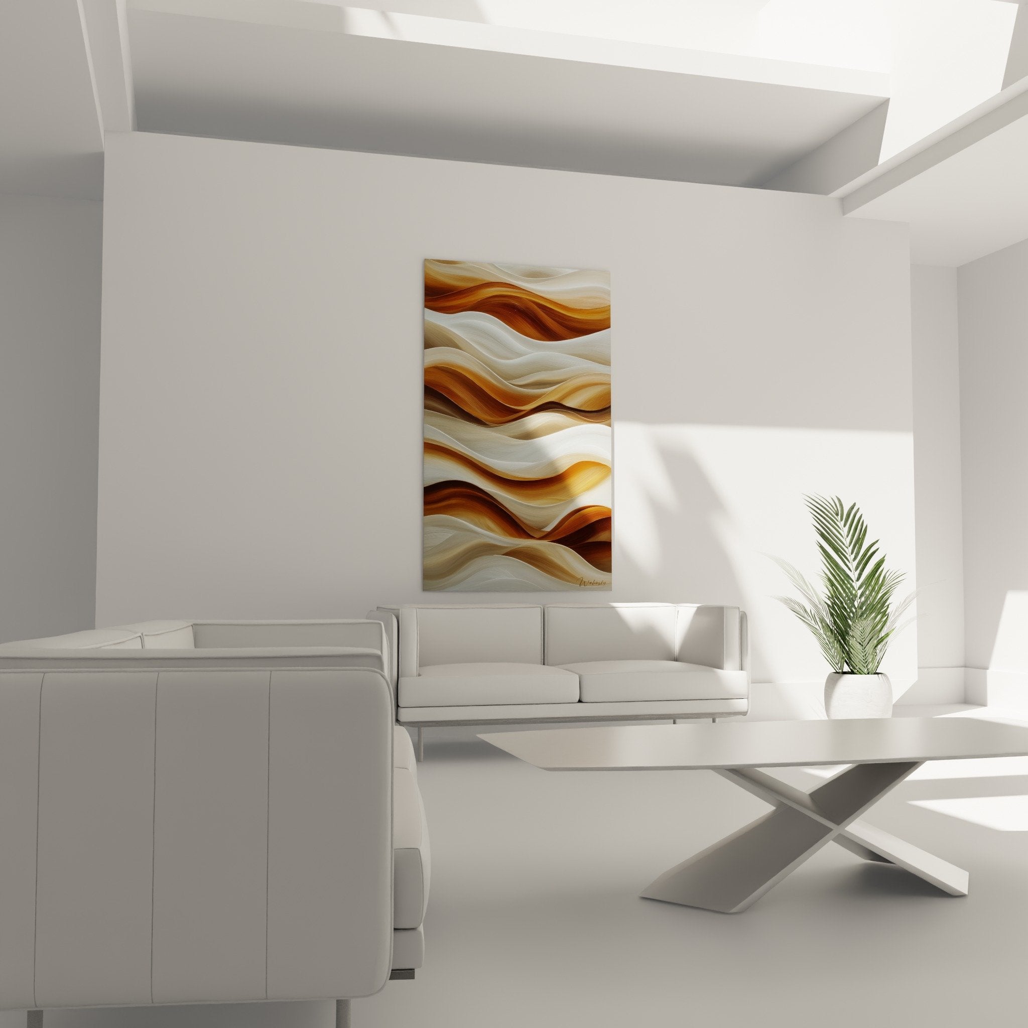 Detail ondulations fluides beige cuivre texture organique feng shui centre terre