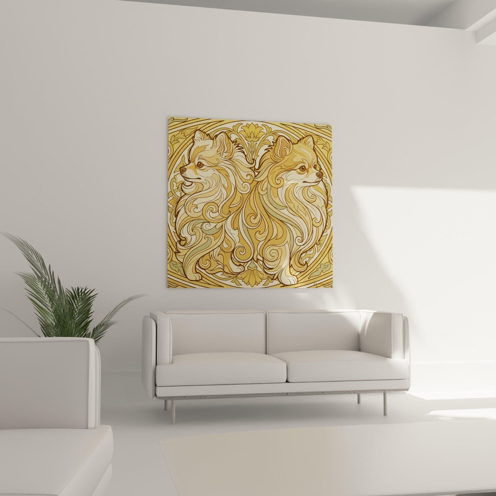 Detail ornements floraux dores spitz pomeranien art decoratif baroque relief