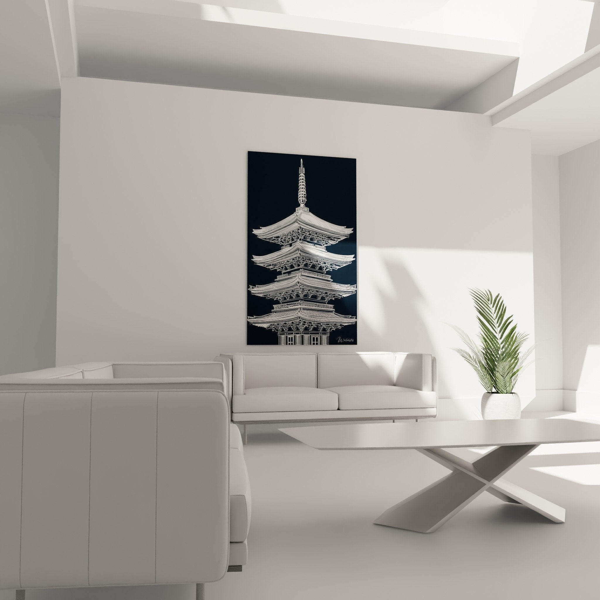 detail pagode japonaise trait blanc toitures etagees architecture traditionnelle japon