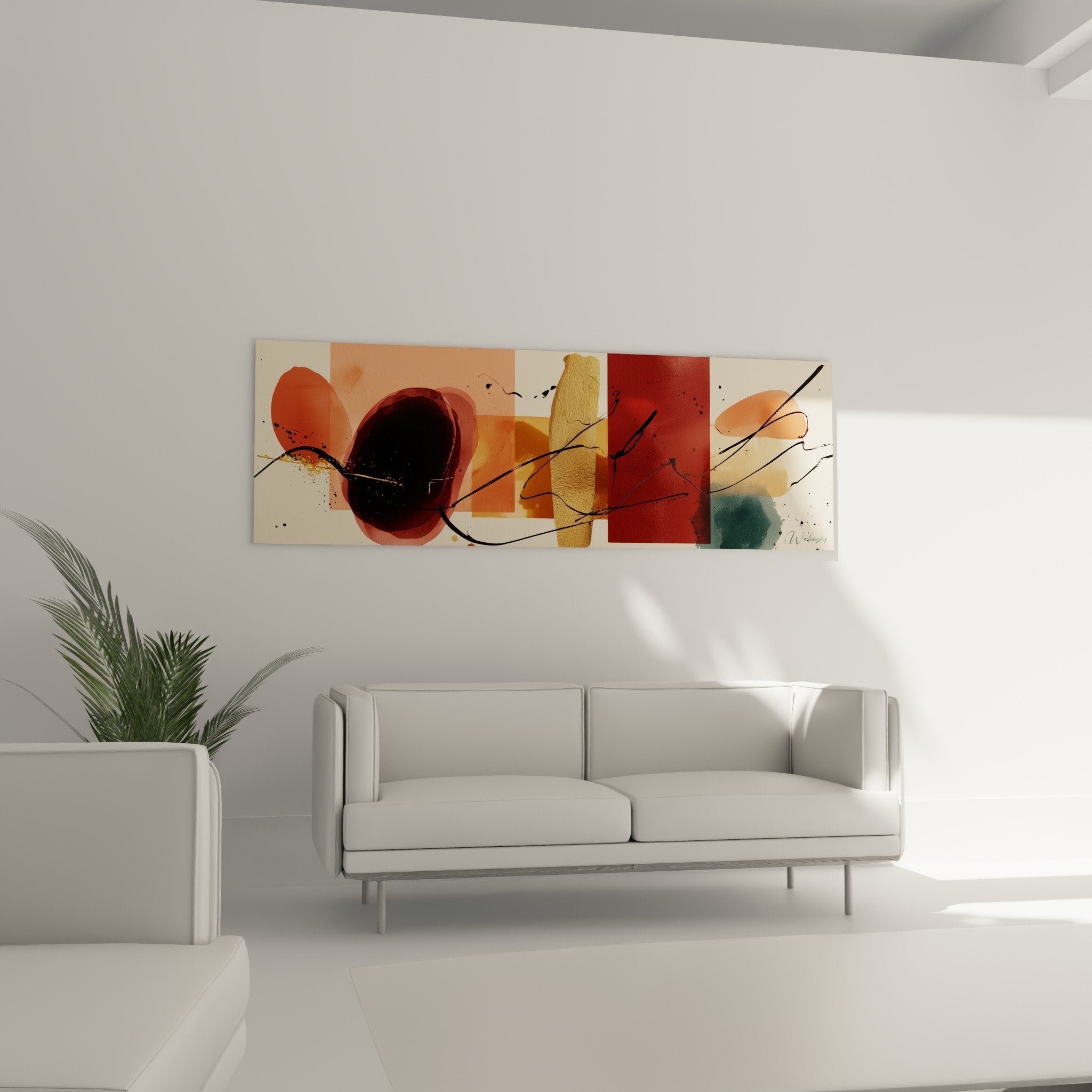 Abstract painting detail burgundy ochre black organic textures feng shui southwest earth