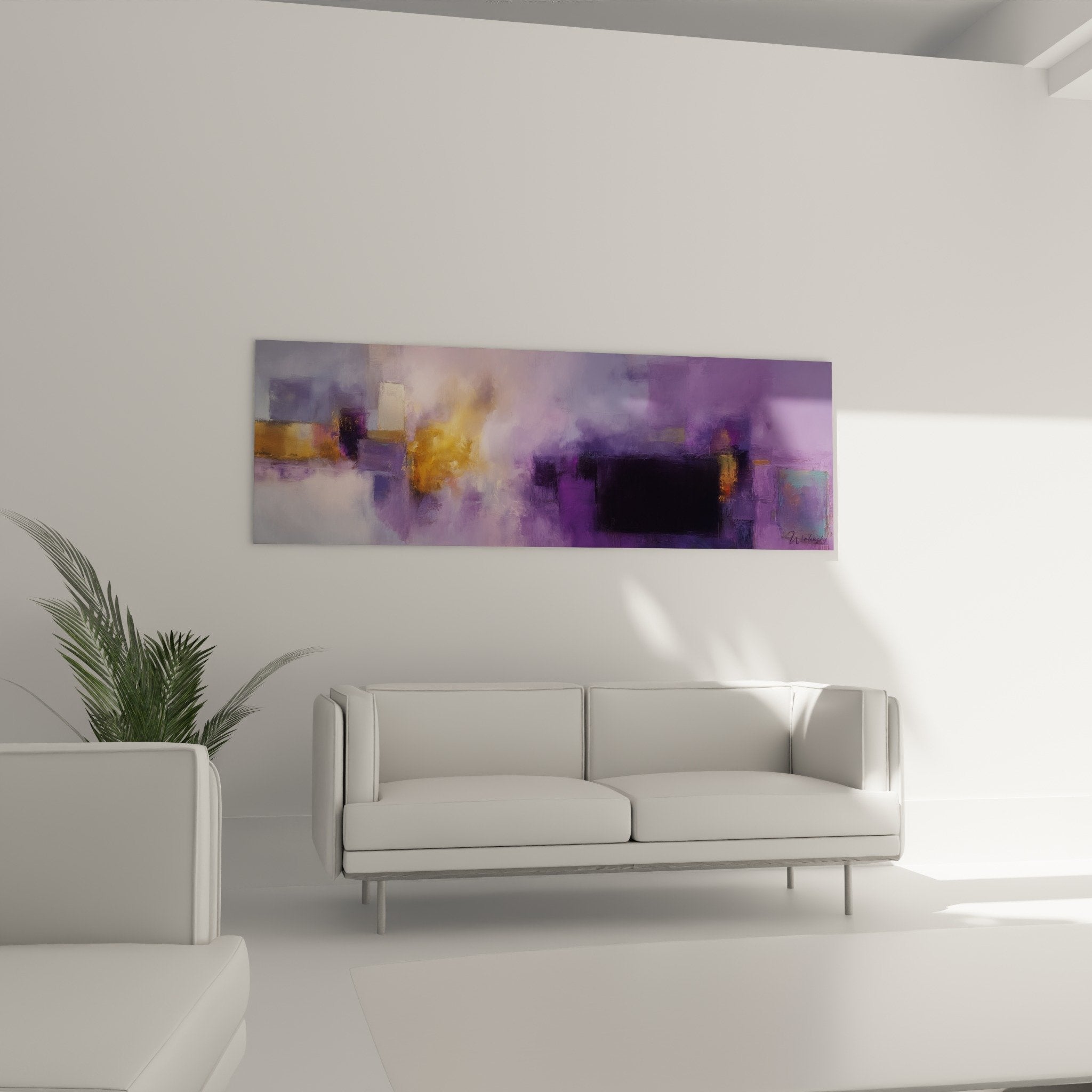 Abstract purple gold painting detail geometric textures feng shui southeast wood