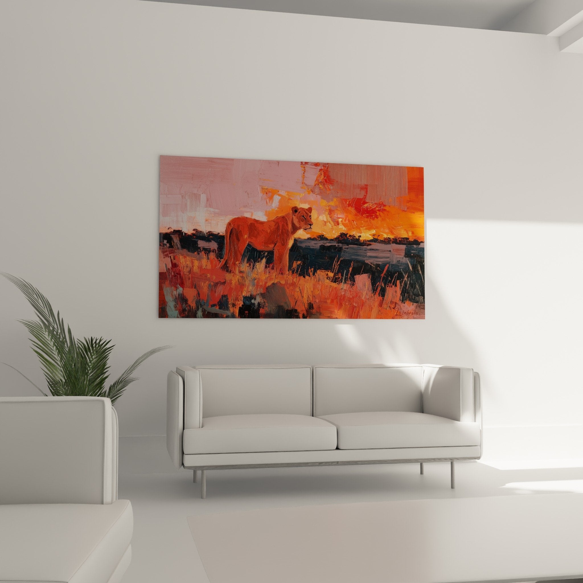 Detail peinture lion texture coup pinceau technique artistique orange fauve art contemporain