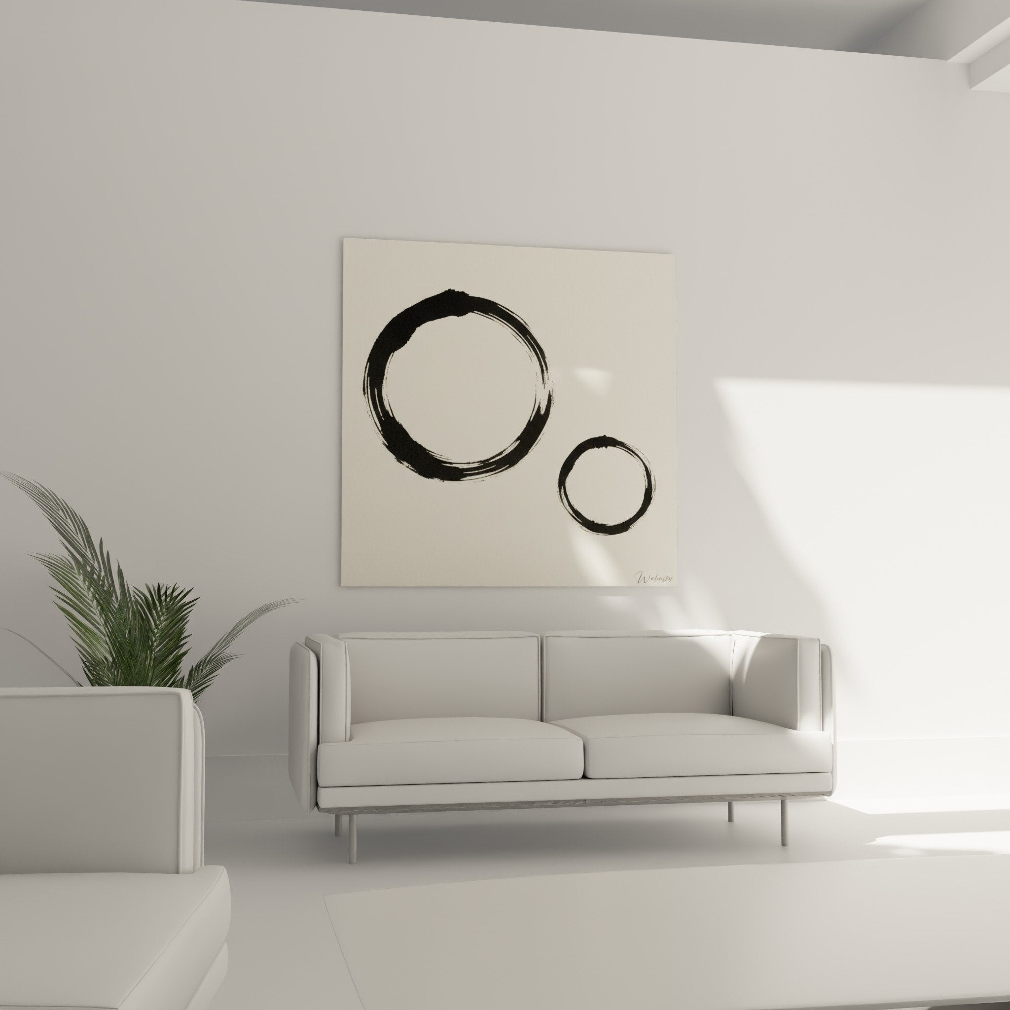Black brushstroke detail circle Enso spontaneous texture material contemporary zen art