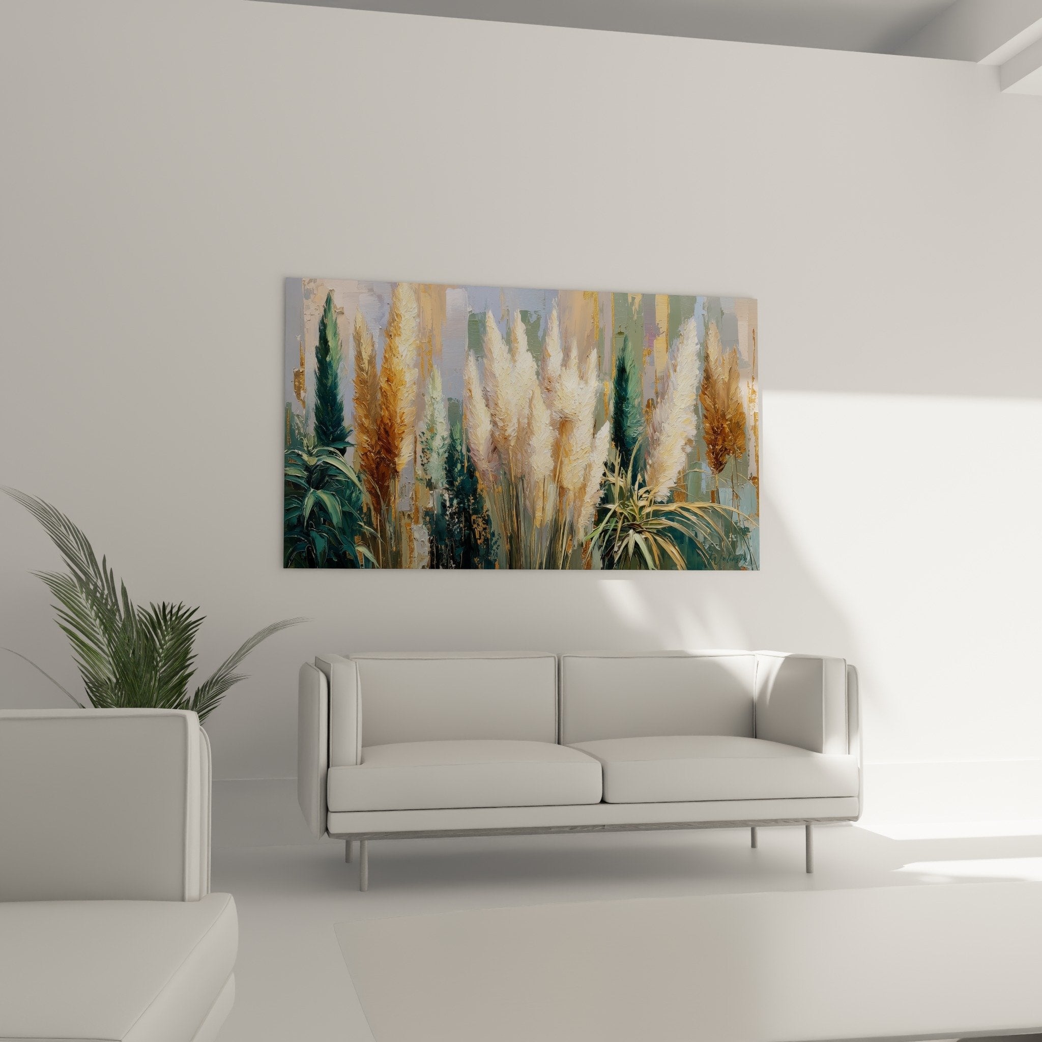 Golden feathers grass texture impressionist painting copper and champagne tones detail