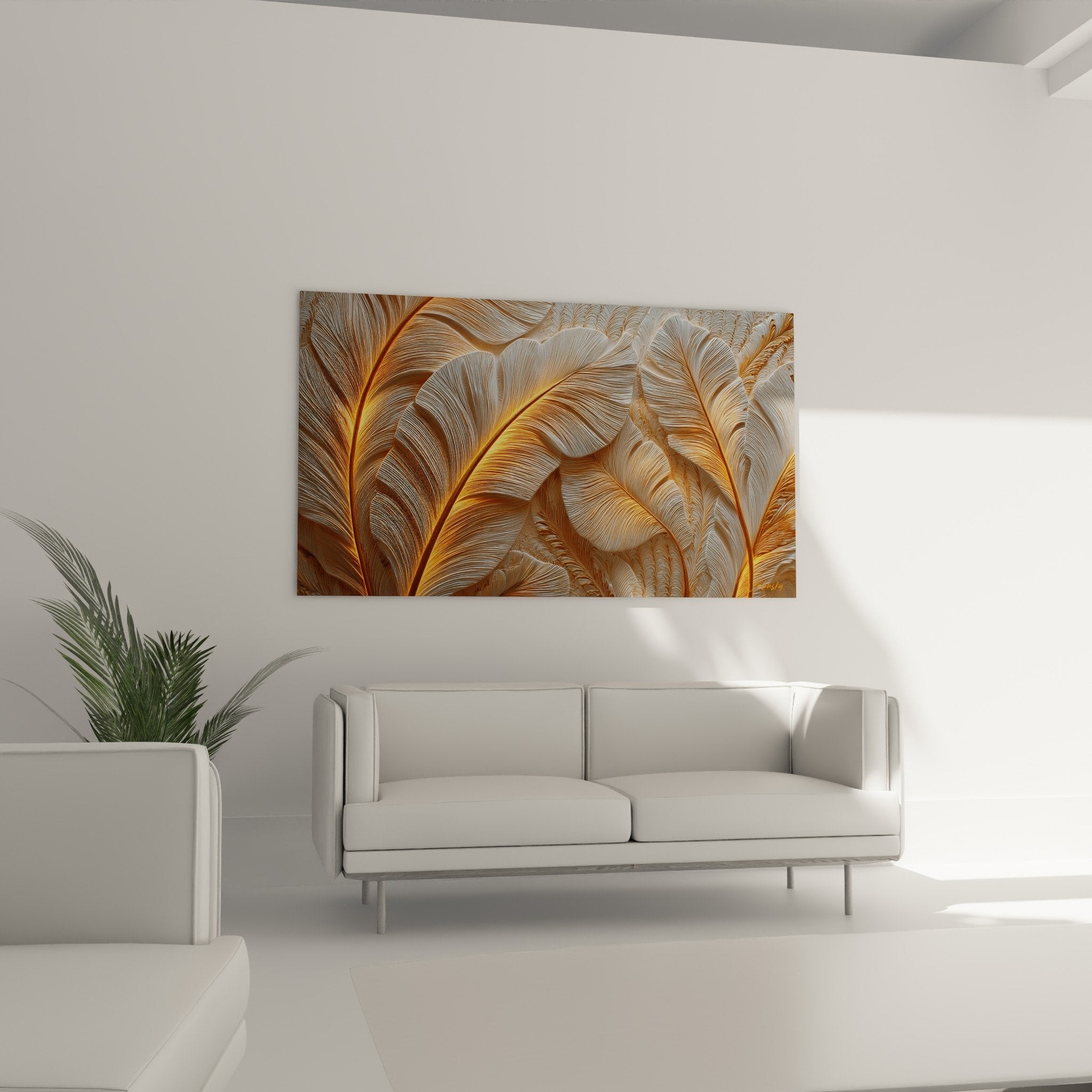 Golden feathers detail metallic textures copper-toned reflections precious decorative material
